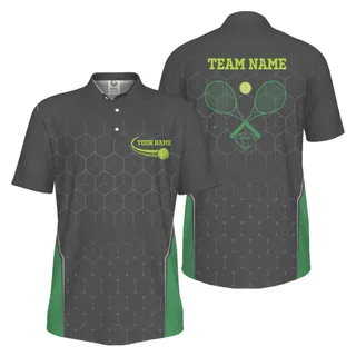 Picklewin UV Protection Custom Name Tennis Polo Shirt For Men 
