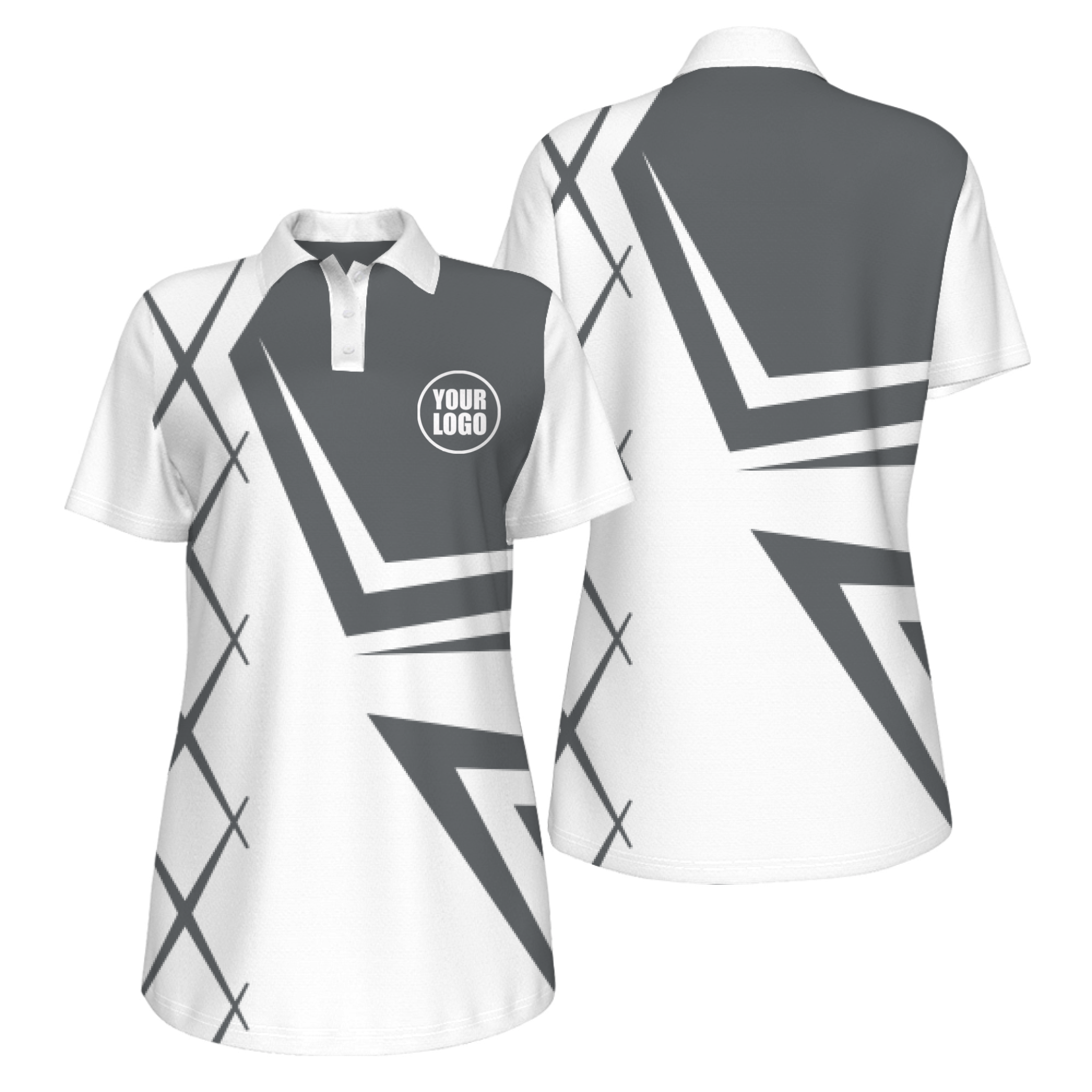 Picklewin UV Protection Polo For Women With Creative Diamond Patterns