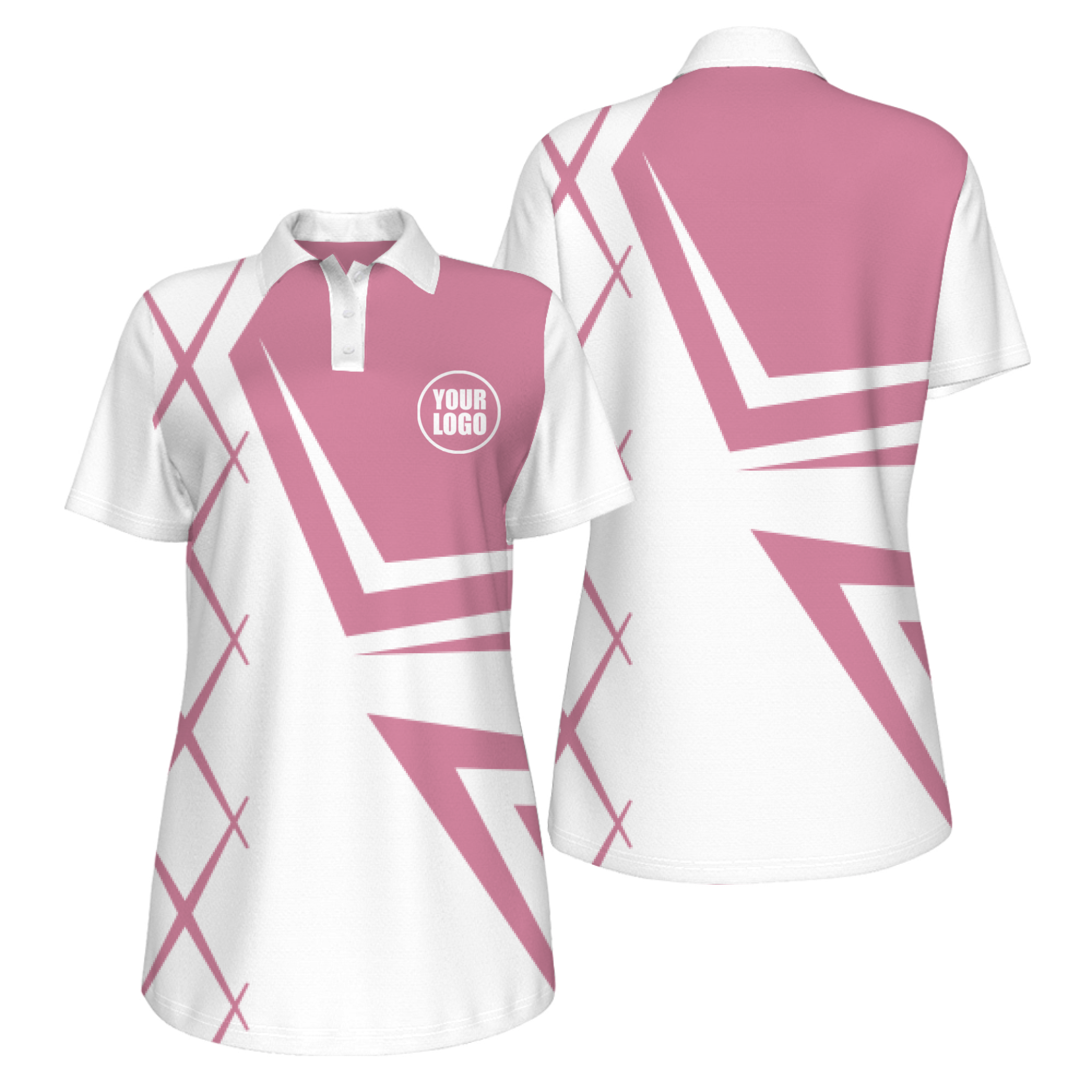 Picklewin UV Protection Polo For Women With Creative Diamond Patterns