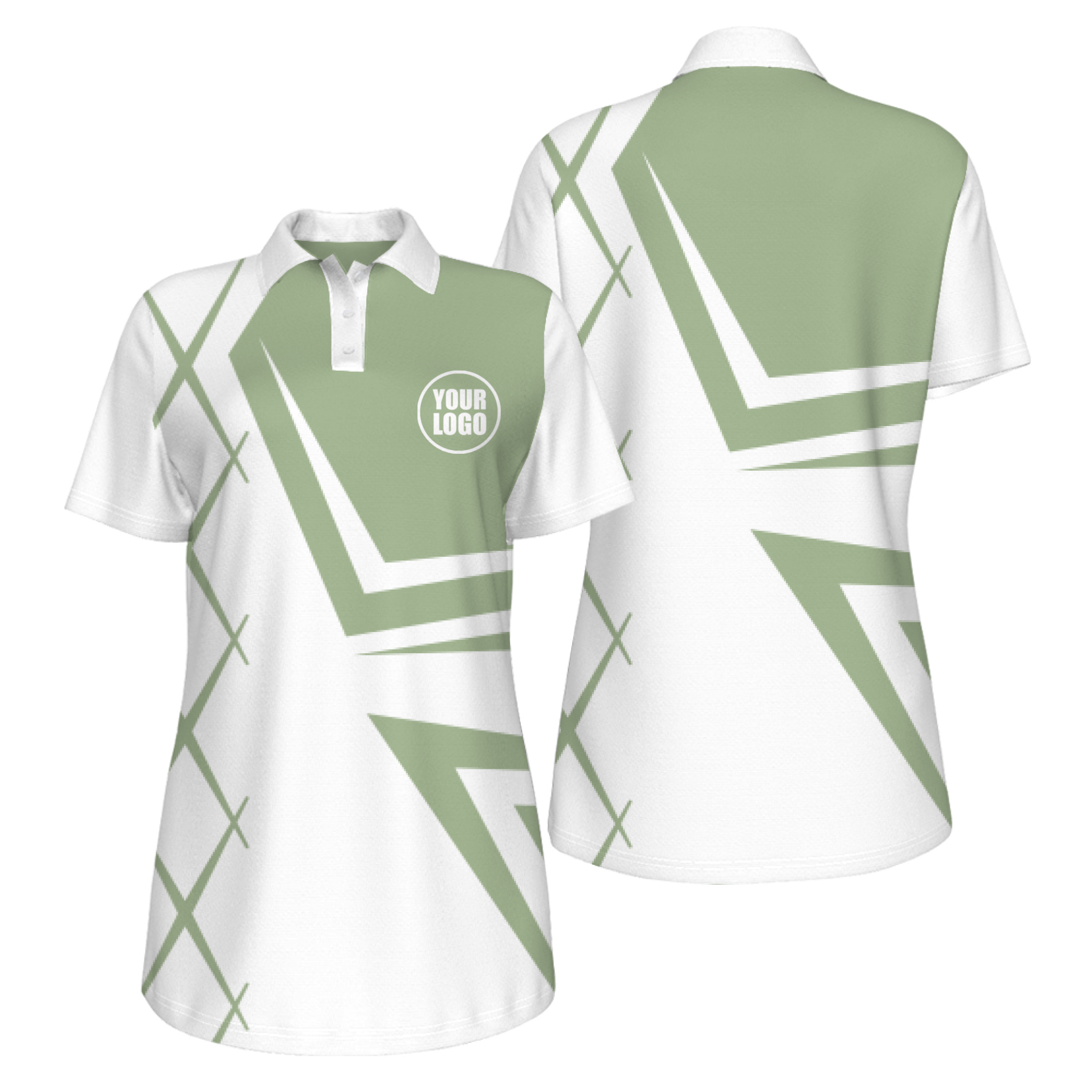 Picklewin UV Protection Polo For Women With Creative Diamond Patterns