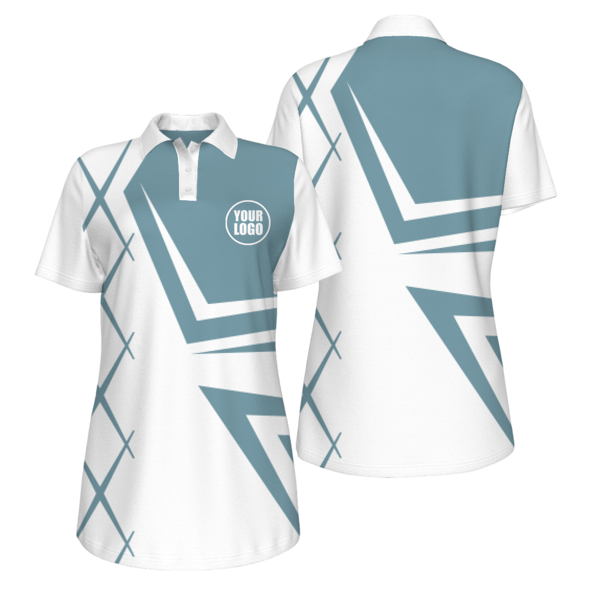 Picklewin UV Protection Polo For Women With Creative Diamond Patterns