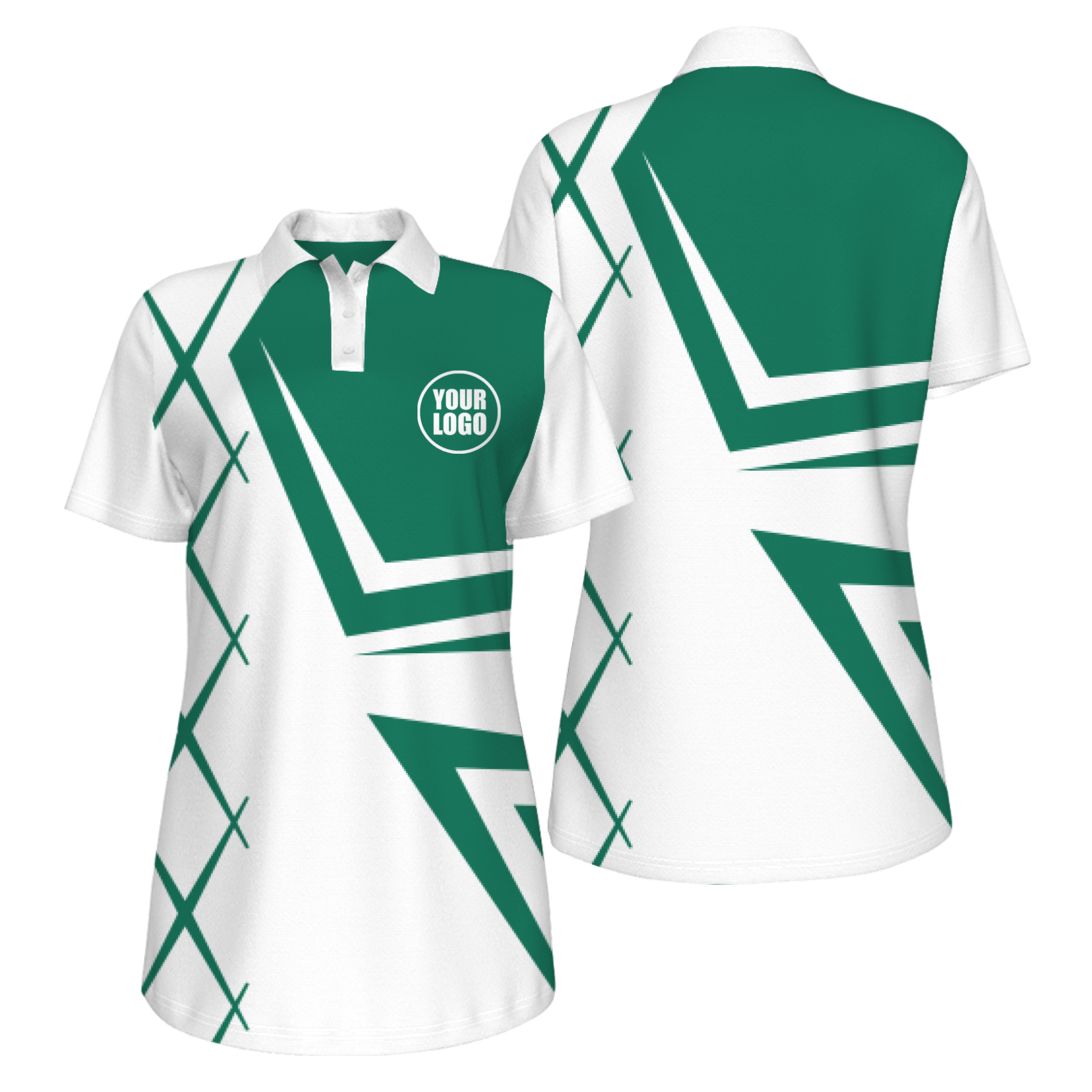 Picklewin UV Protection Polo For Women With Creative Diamond Patterns