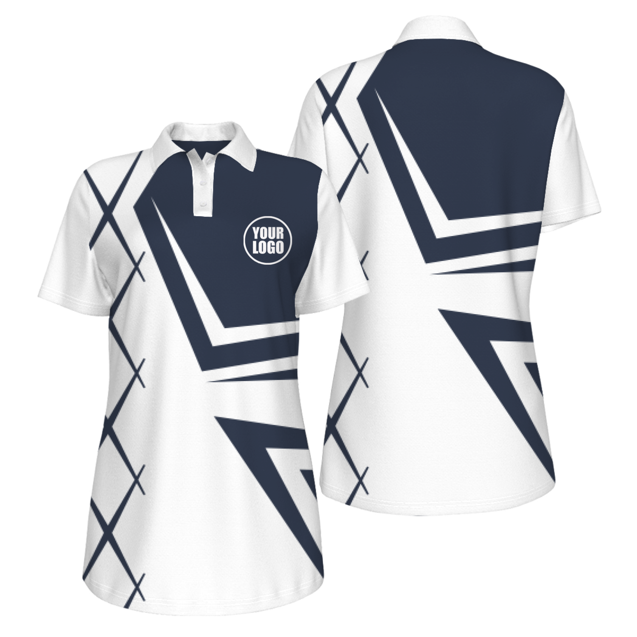Picklewin UV Protection Polo For Women With Creative Diamond Patterns