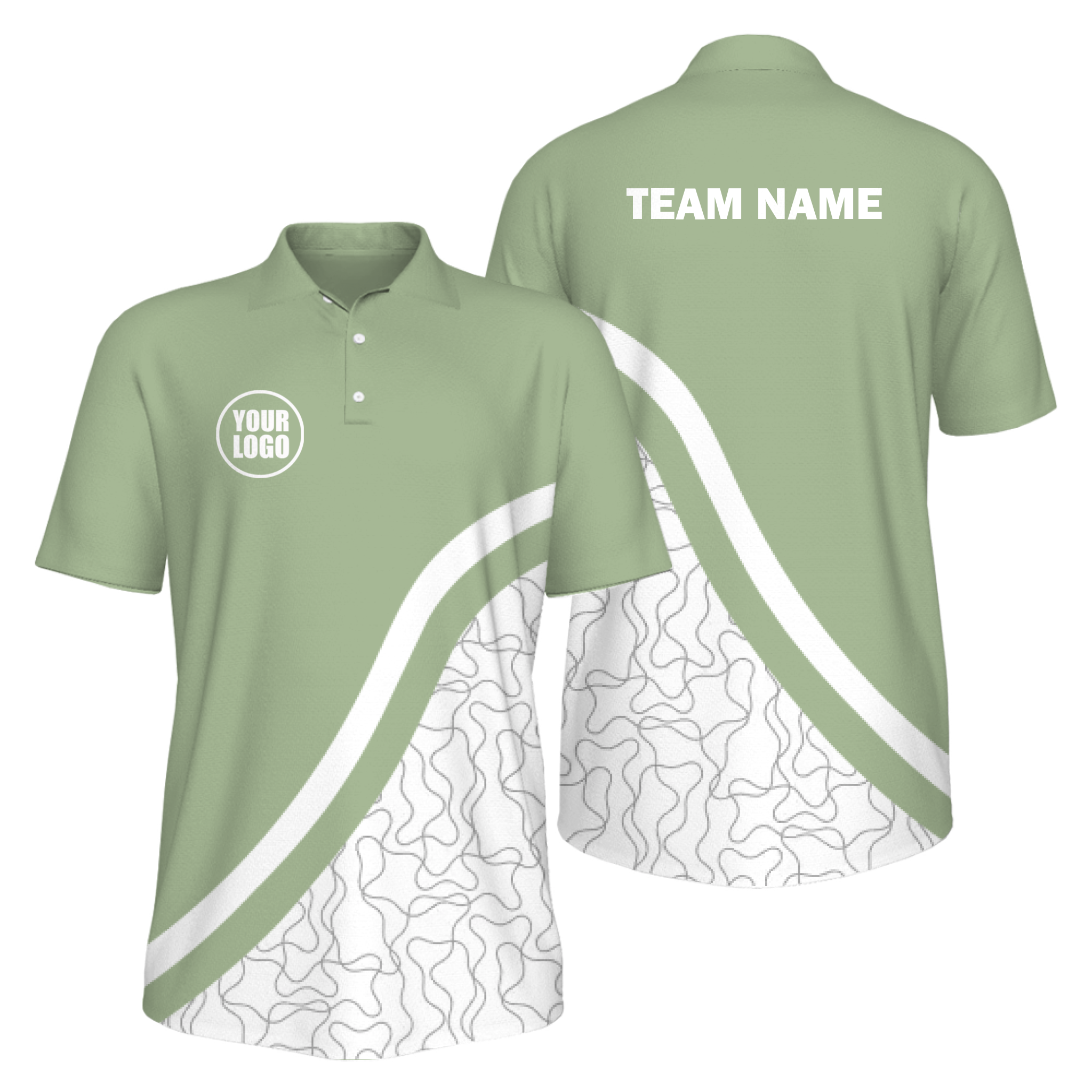 Picklewin Unique Abstract Men's Custom UV Protection Polo Shirt