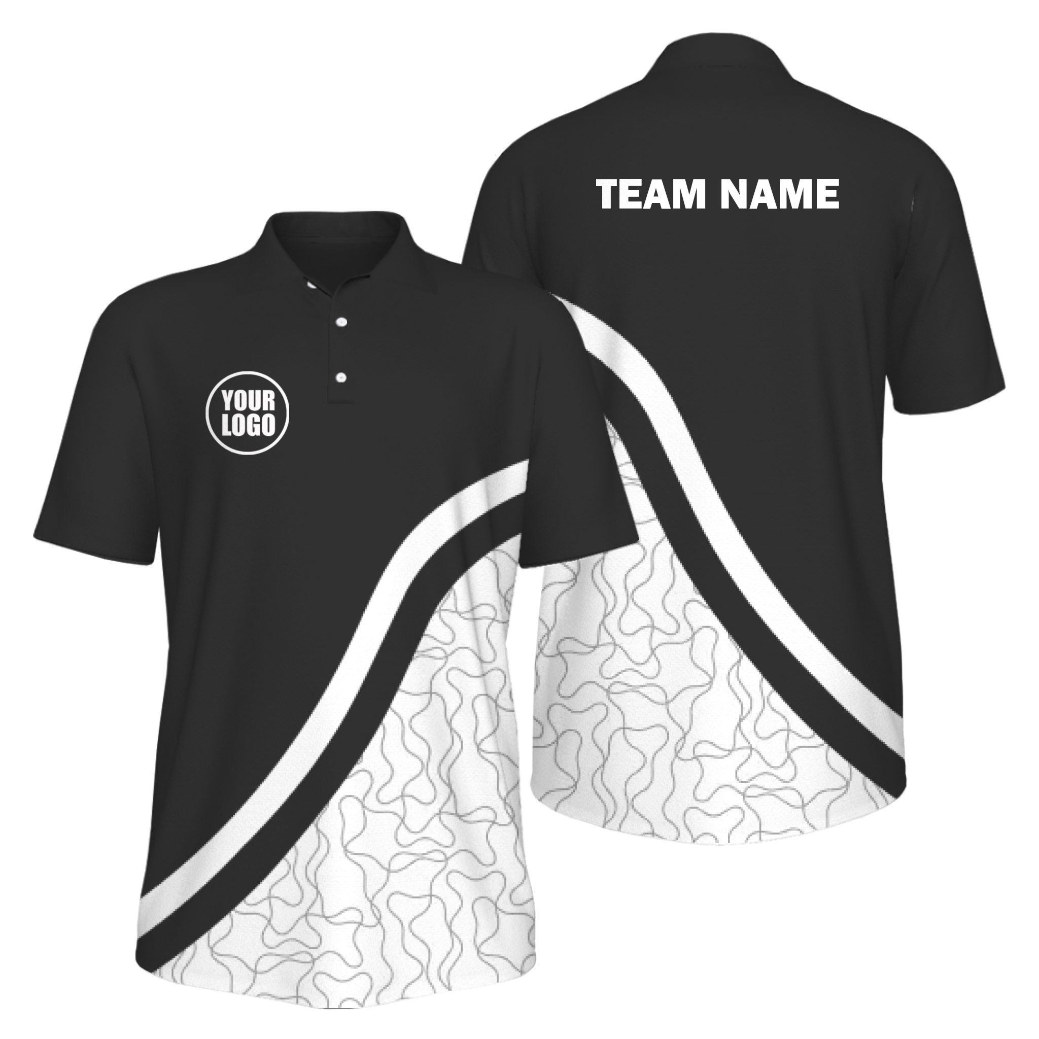 Picklewin Unique Abstract Men's Custom UV Protection Polo Shirt