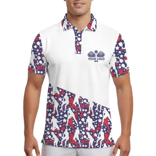 Picklewin Unique Custom Logo Pickleball Team UV Protection Men Polo Shirt