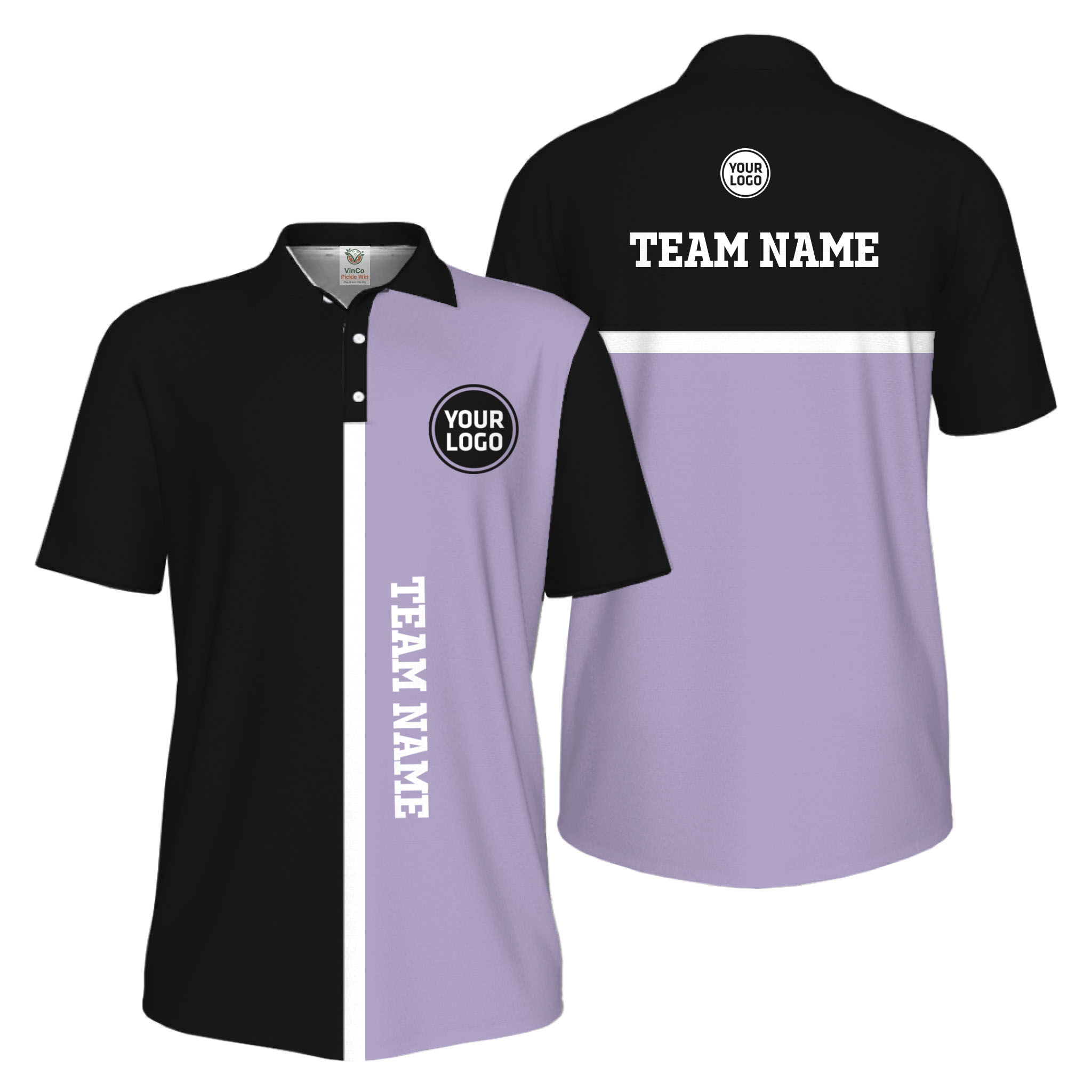 Picklewin Unique Custom Pickleball Vertical Team Name UV Protection Men Polo Shirt 