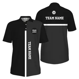 Picklewin Unique Custom Pickleball Vertical Team Name UV Protection Men Polo Shirt  – alternate