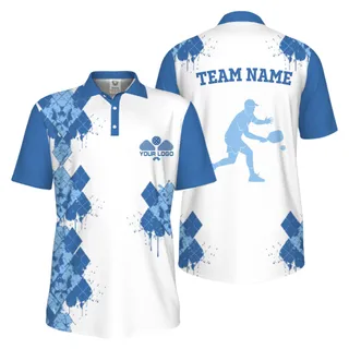 Picklewin Unique Diamond Pickleball UV Protection Polo Shirt For Men