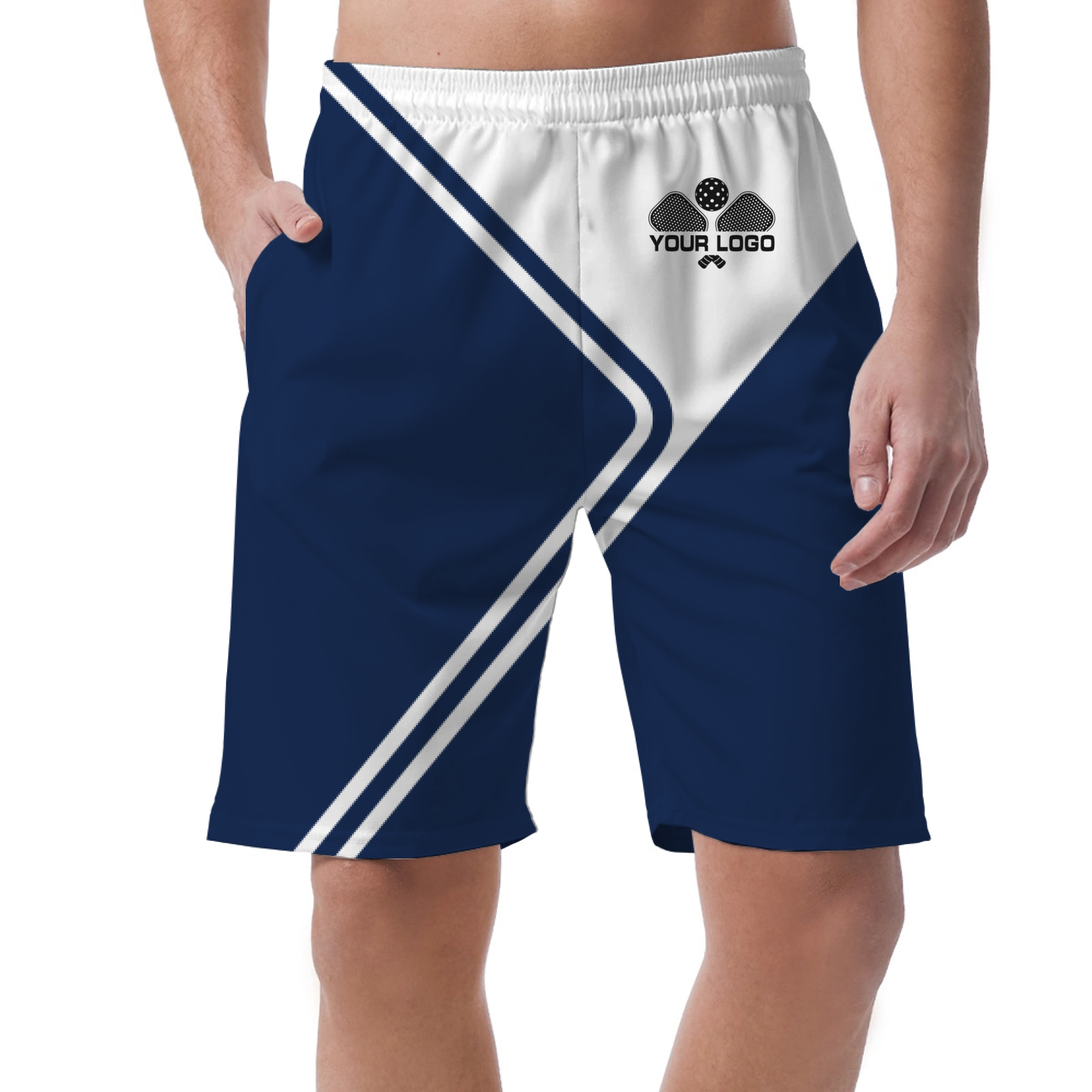 Picklewin Unique Geometric Short Pants Custom For Men