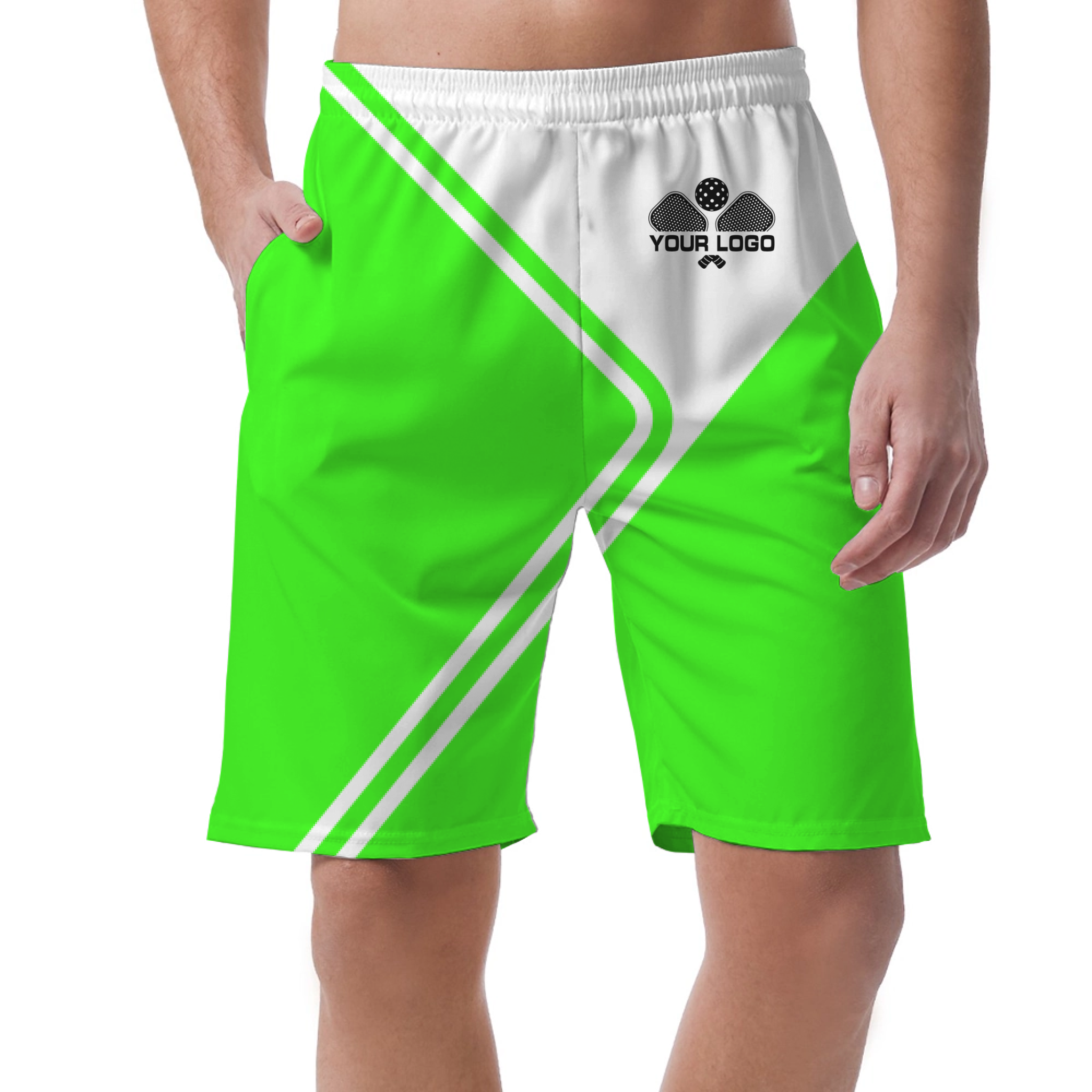Picklewin Unique Geometric Short Pants Custom For Men