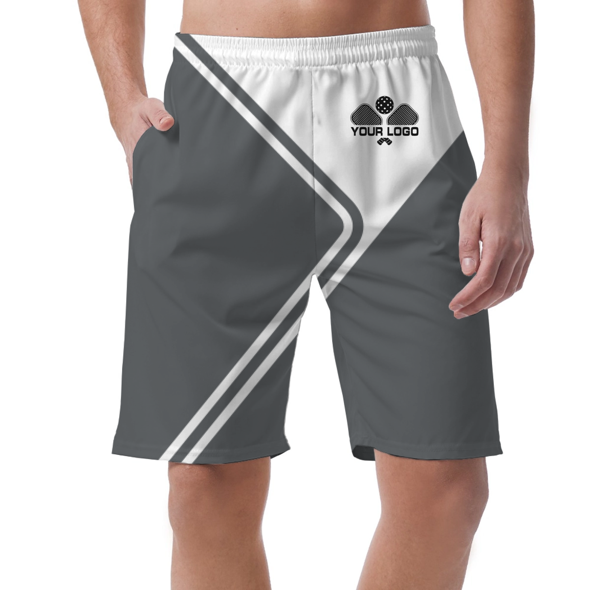 Picklewin Unique Geometric Short Pants Custom For Men