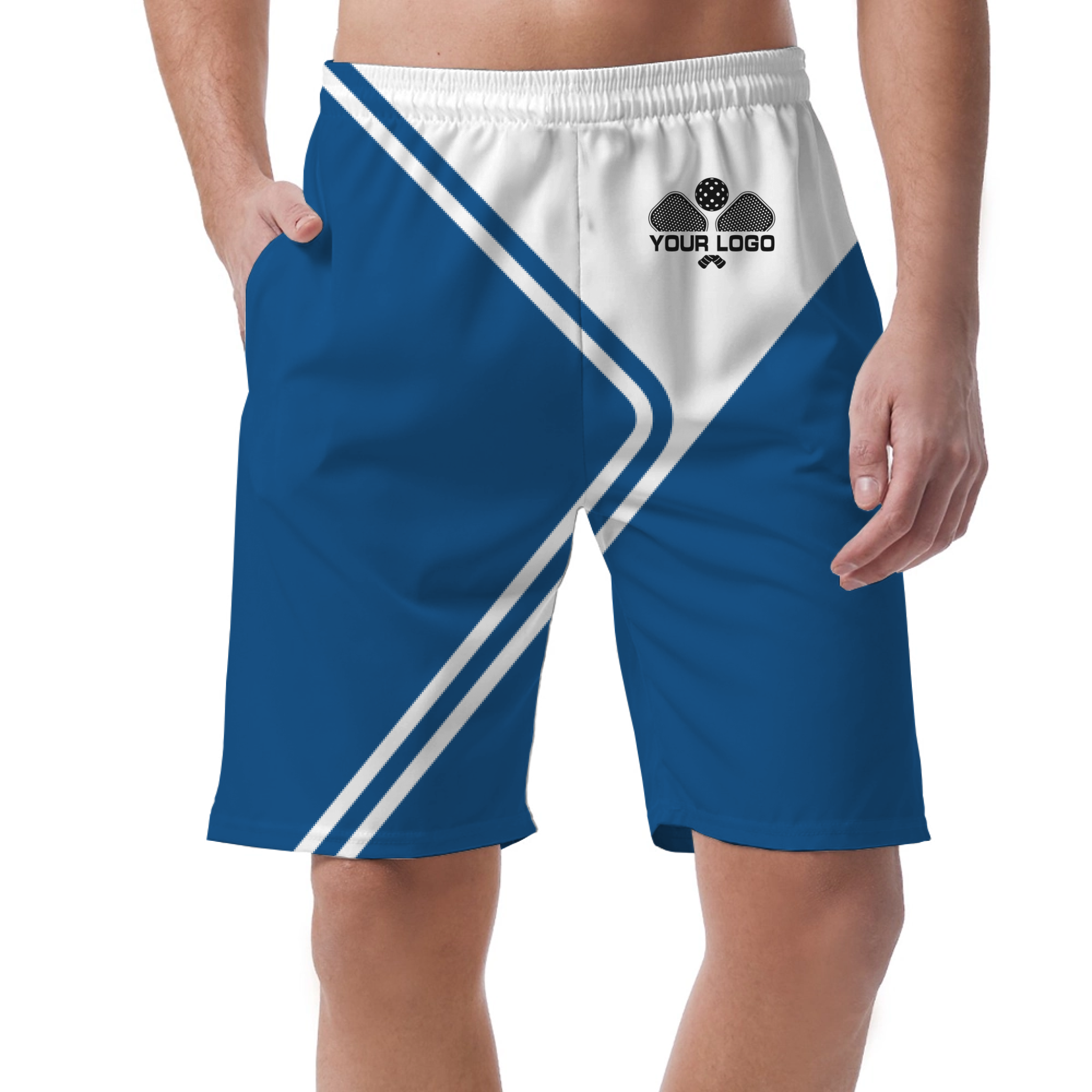 Picklewin Unique Geometric Short Pants Custom For Men