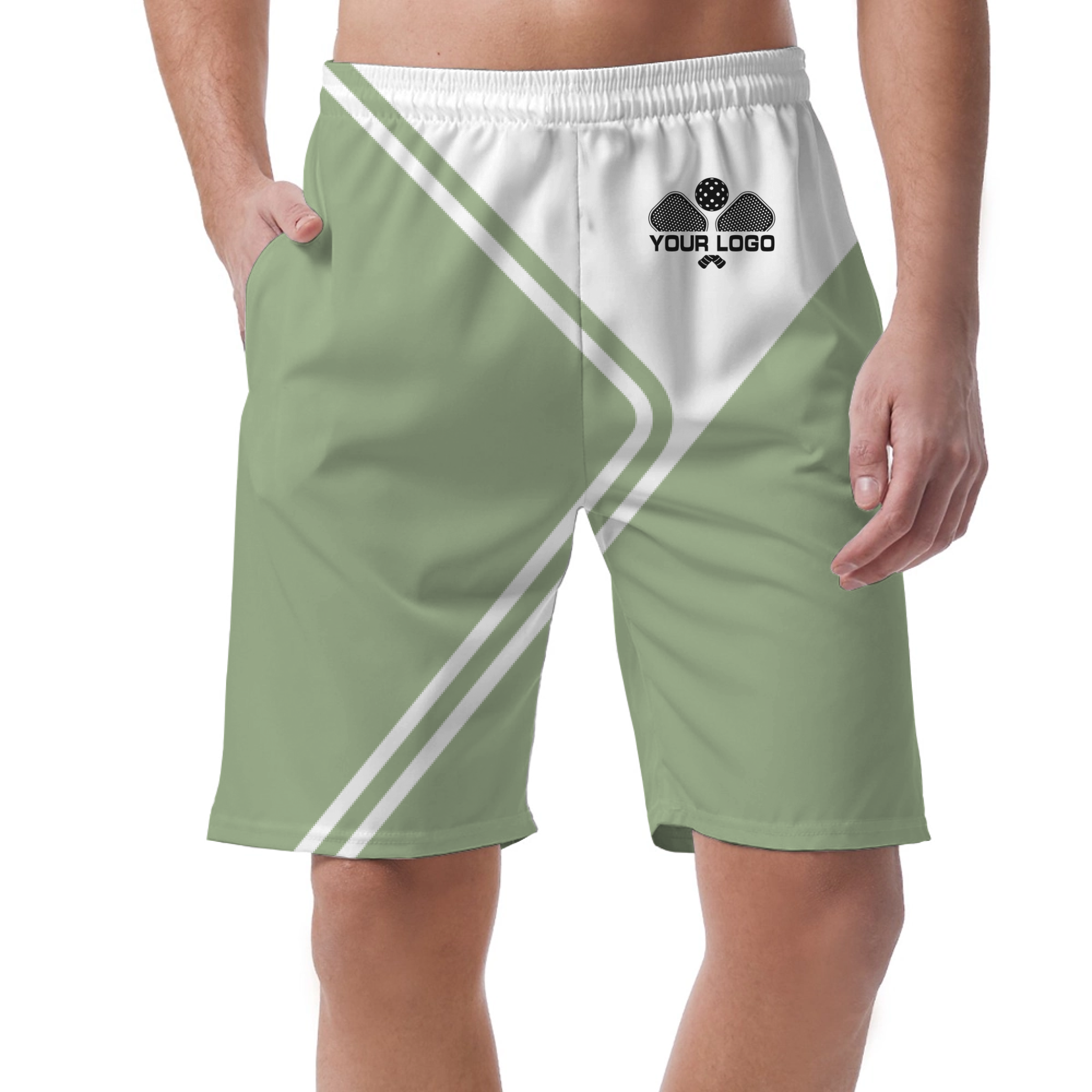 Picklewin Unique Geometric Short Pants Custom For Men