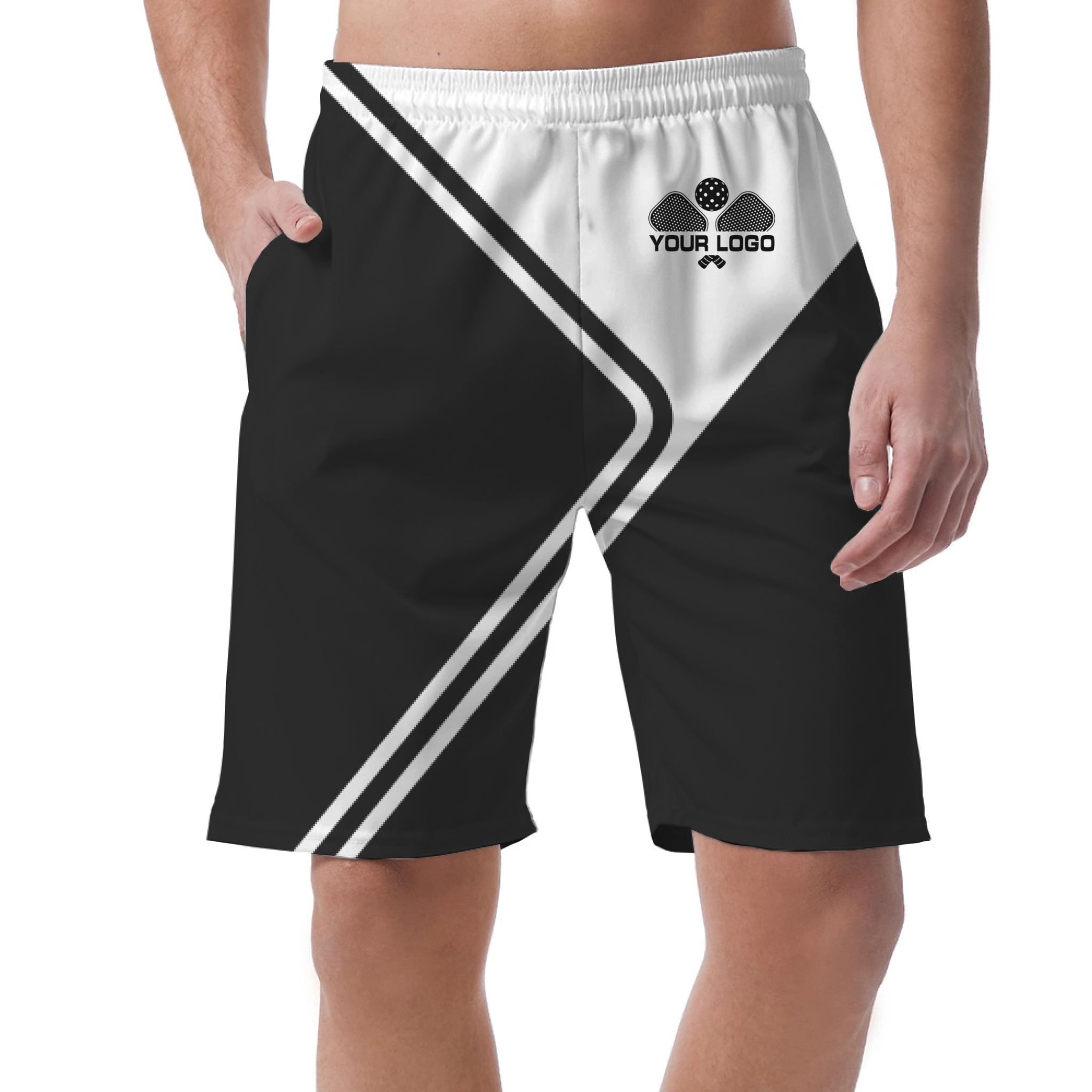 Picklewin Unique Geometric Short Pants Custom For Men