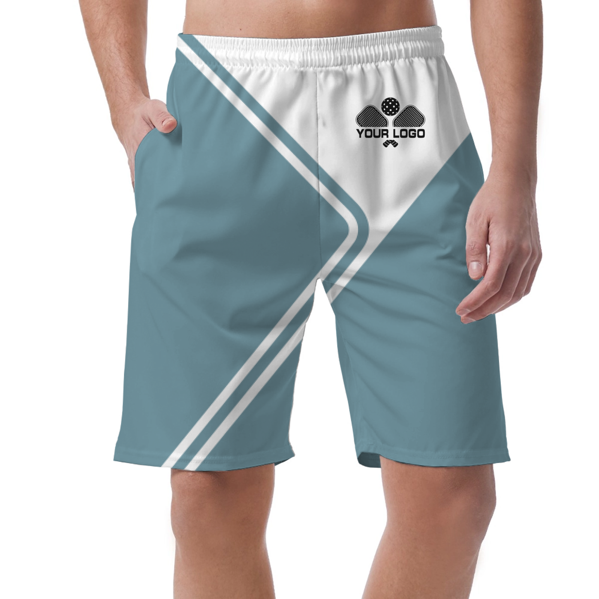 Picklewin Unique Geometric Short Pants Custom For Men