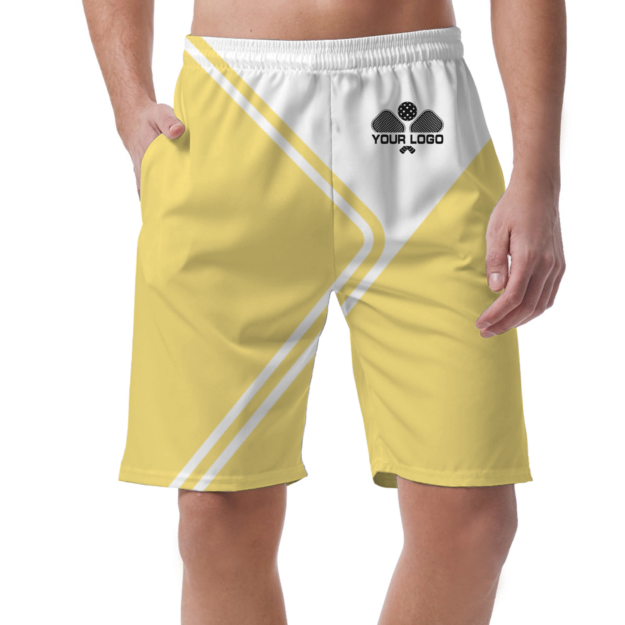 Picklewin Unique Geometric Short Pants Custom For Men