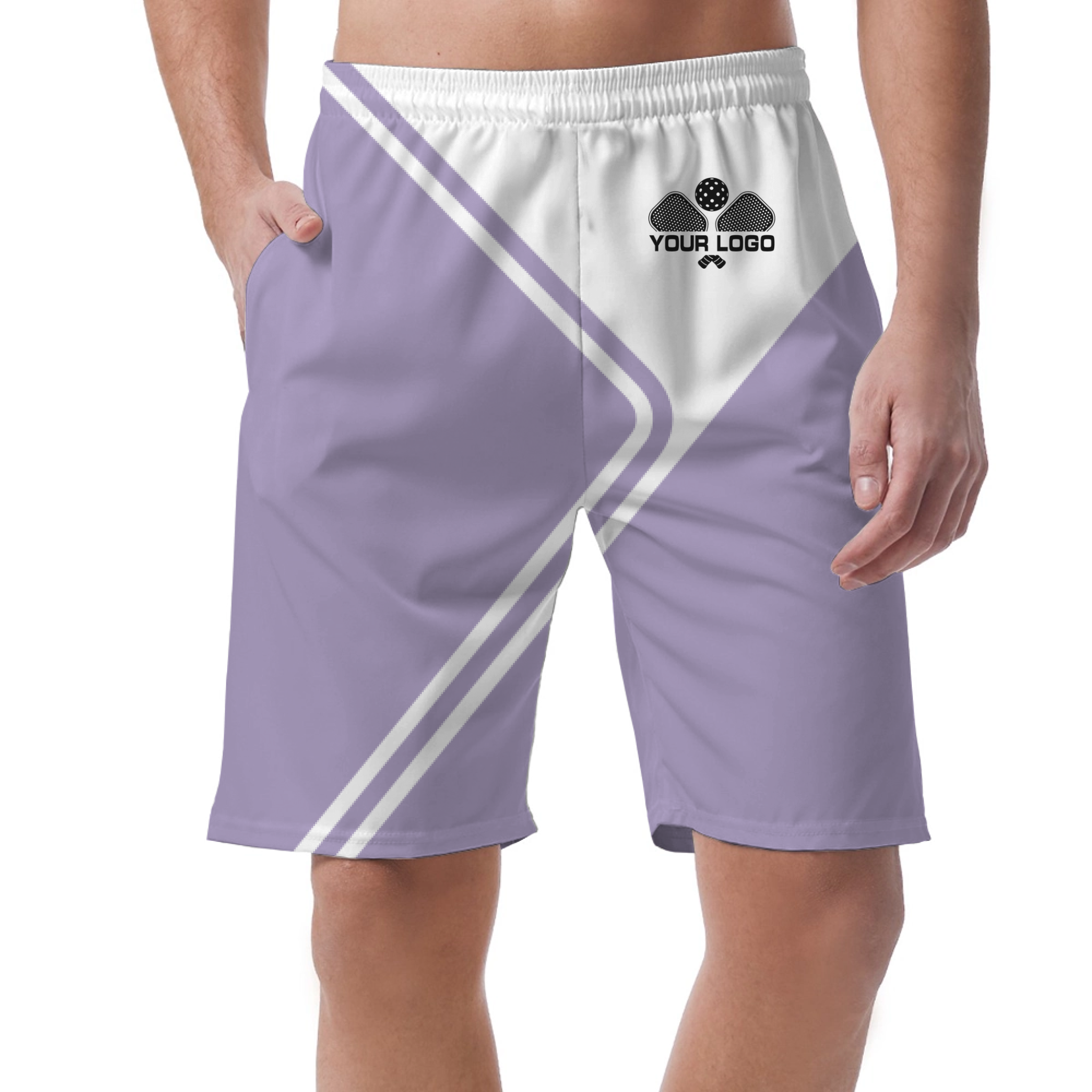 Picklewin Unique Geometric Short Pants Custom For Men