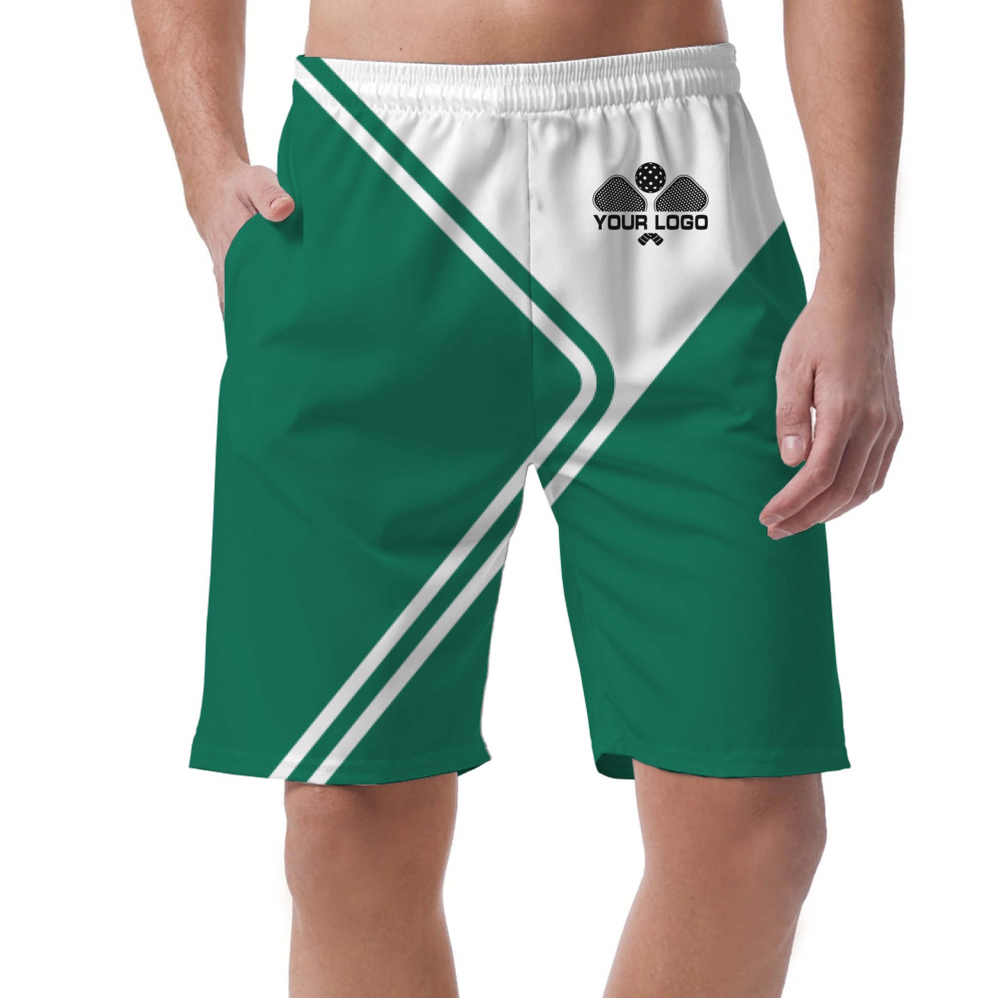 Picklewin Unique Geometric Short Pants Custom For Men