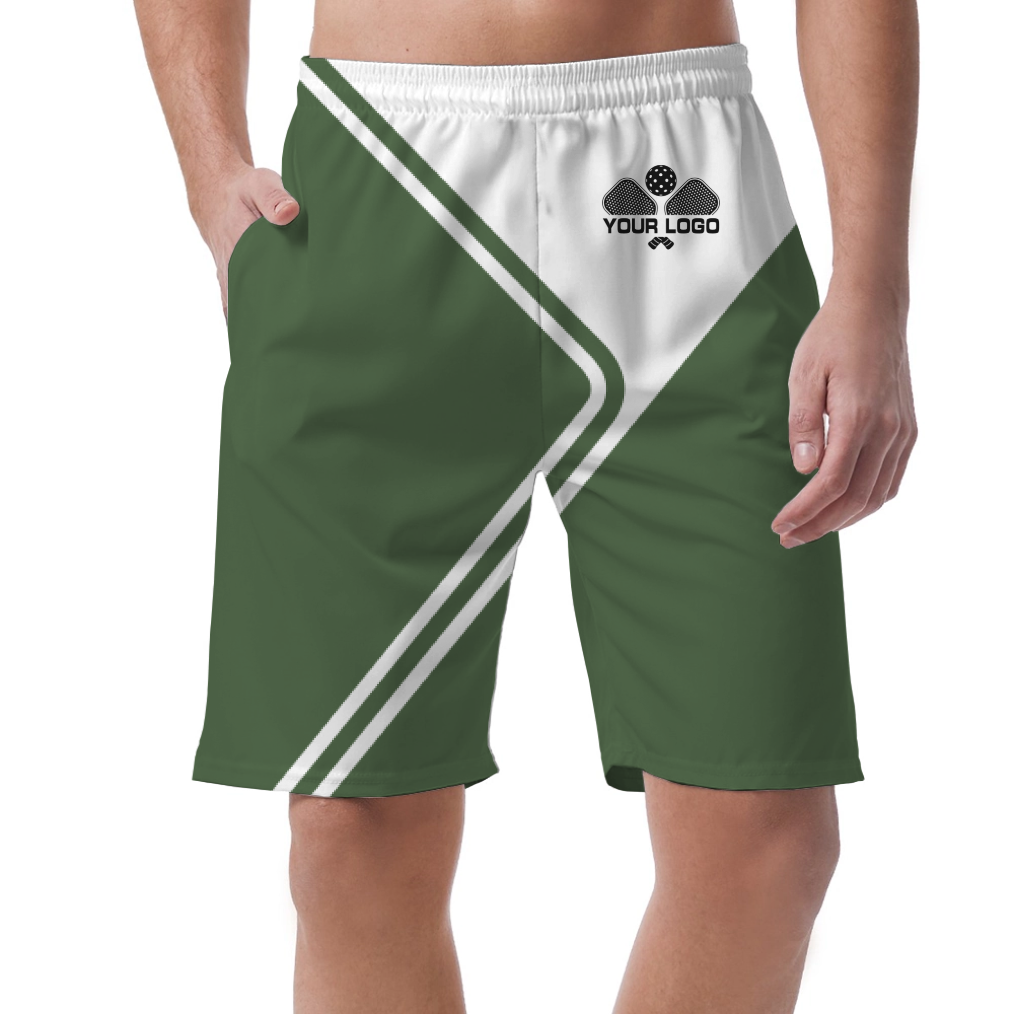 Picklewin Unique Geometric Short Pants Custom For Men