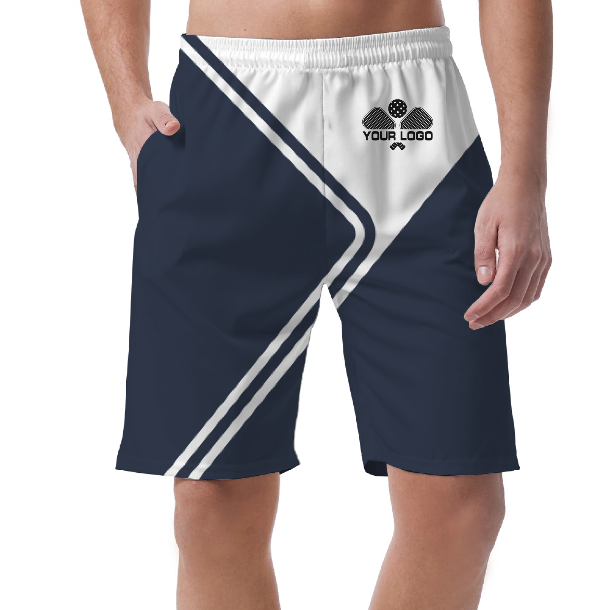 Picklewin Unique Geometric Short Pants Custom For Men
