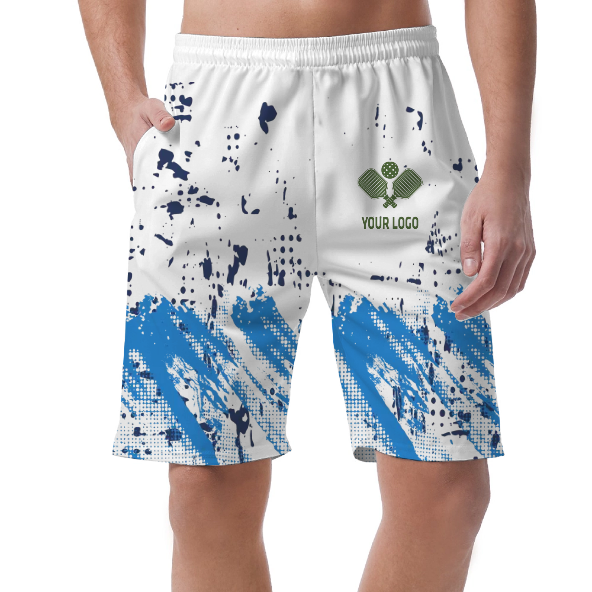 Picklewin Vivid Custom Pickleball Logo Men's Short Pants Live Preview 