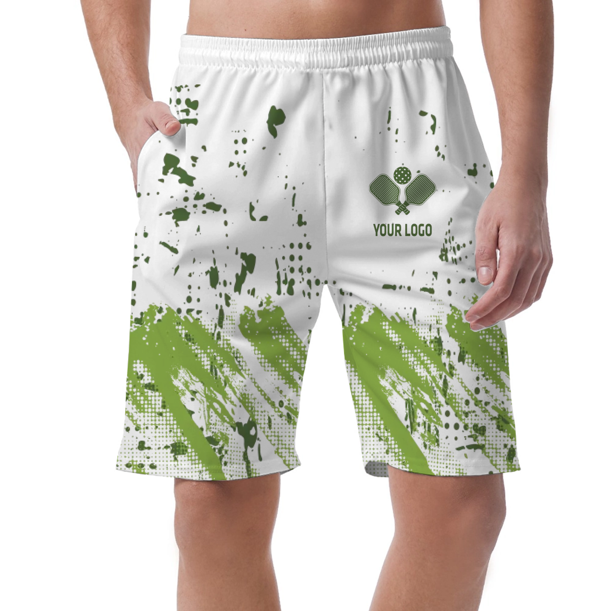 Picklewin Vivid Custom Pickleball Logo Men's Short Pants Live Preview 