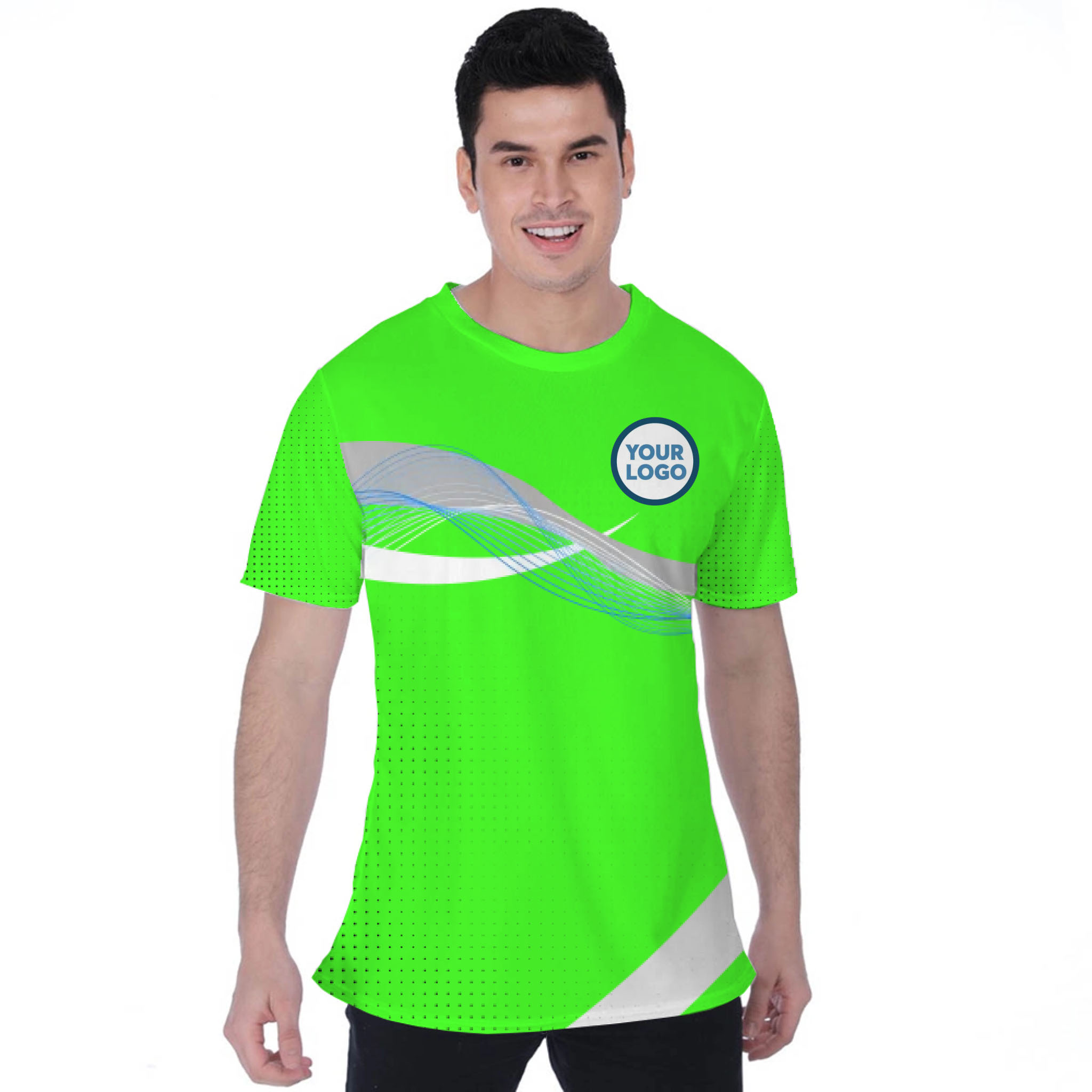 Picklewin Wavy Custom Sport Logo Moisture-wicking T-shirt 