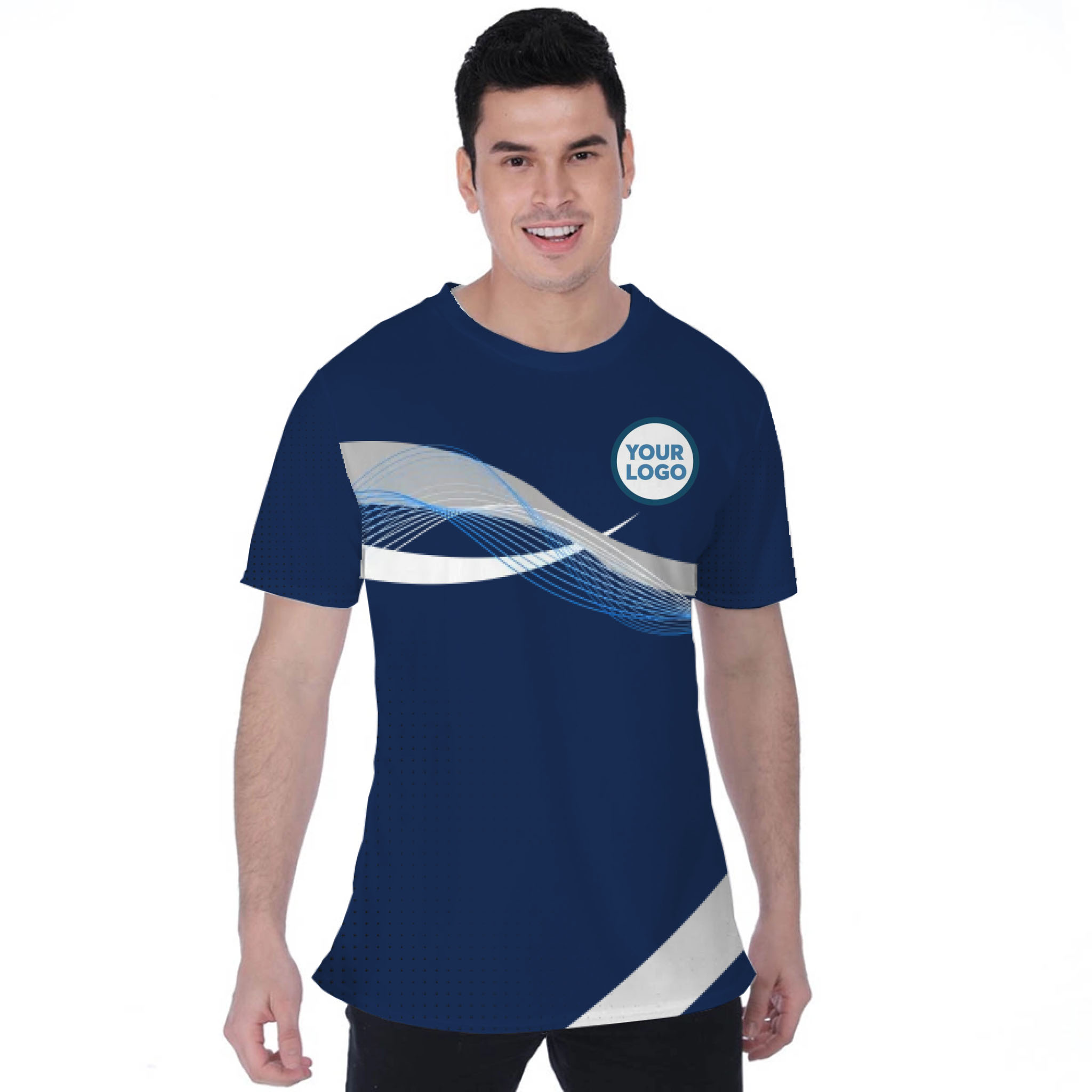 Picklewin Wavy Custom Sport Logo Moisture-wicking T-shirt 