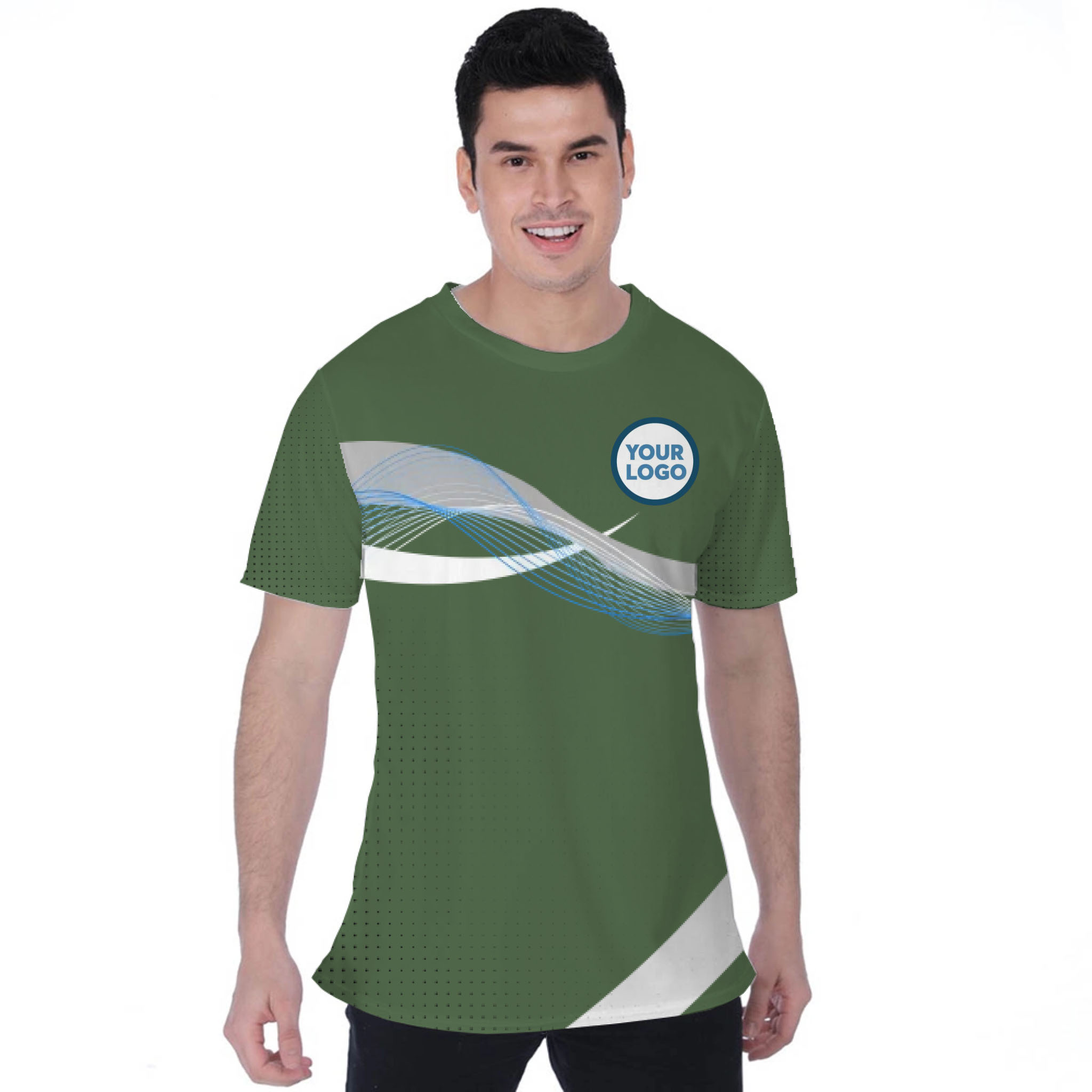 Picklewin Wavy Custom Sport Logo Moisture-wicking T-shirt 
