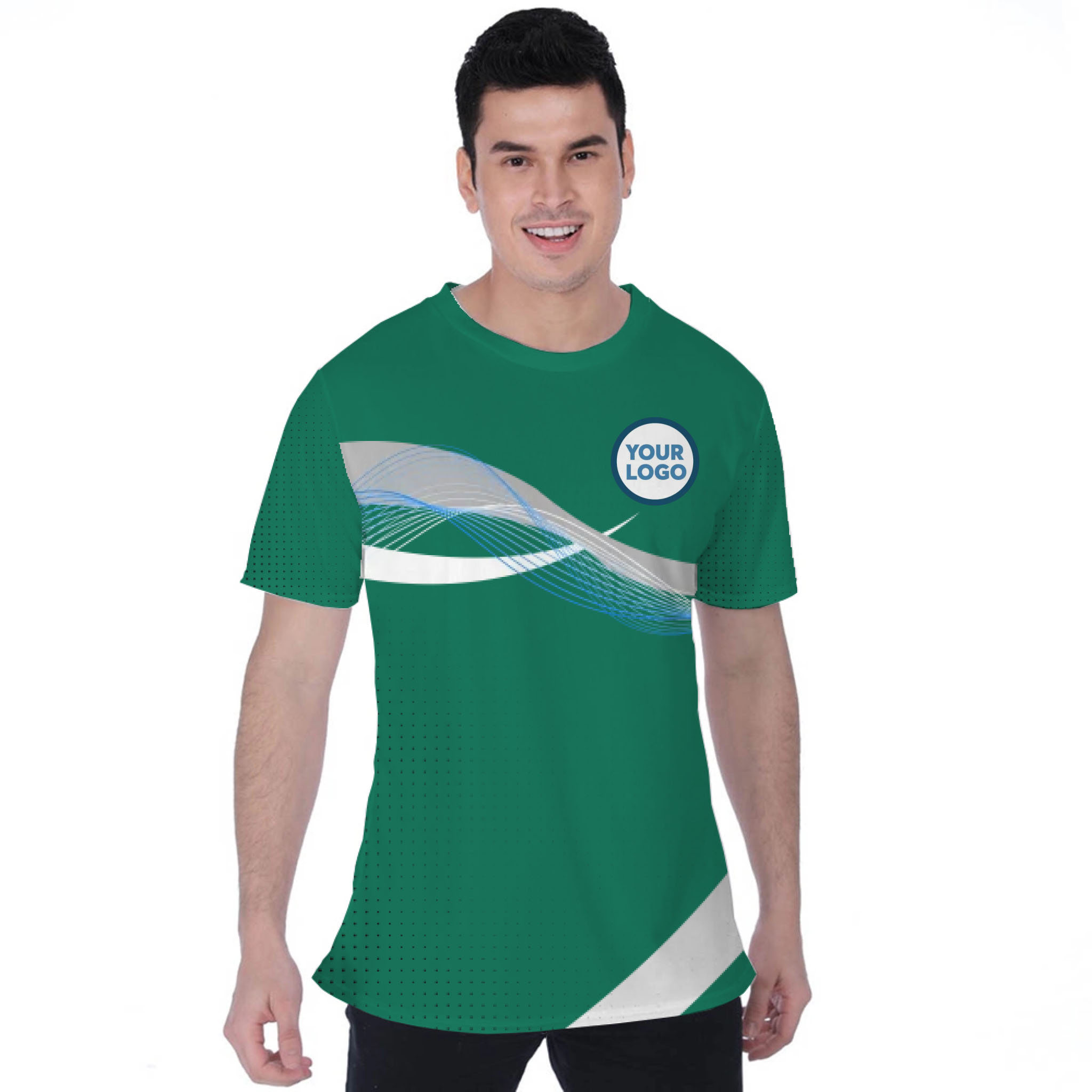 Picklewin Wavy Custom Sport Logo Moisture-wicking T-shirt 