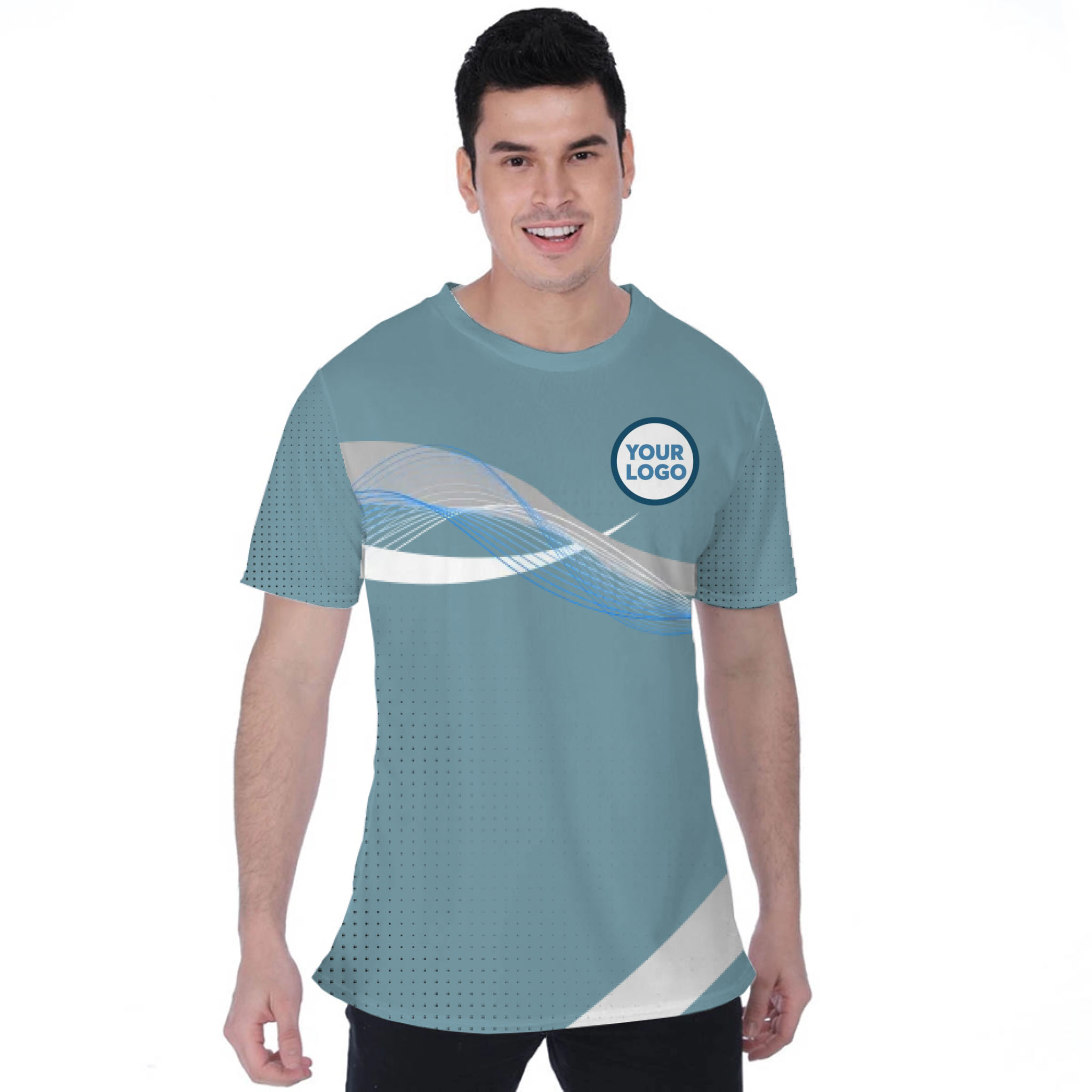 Picklewin Wavy Custom Sport Logo Moisture-wicking T-shirt 