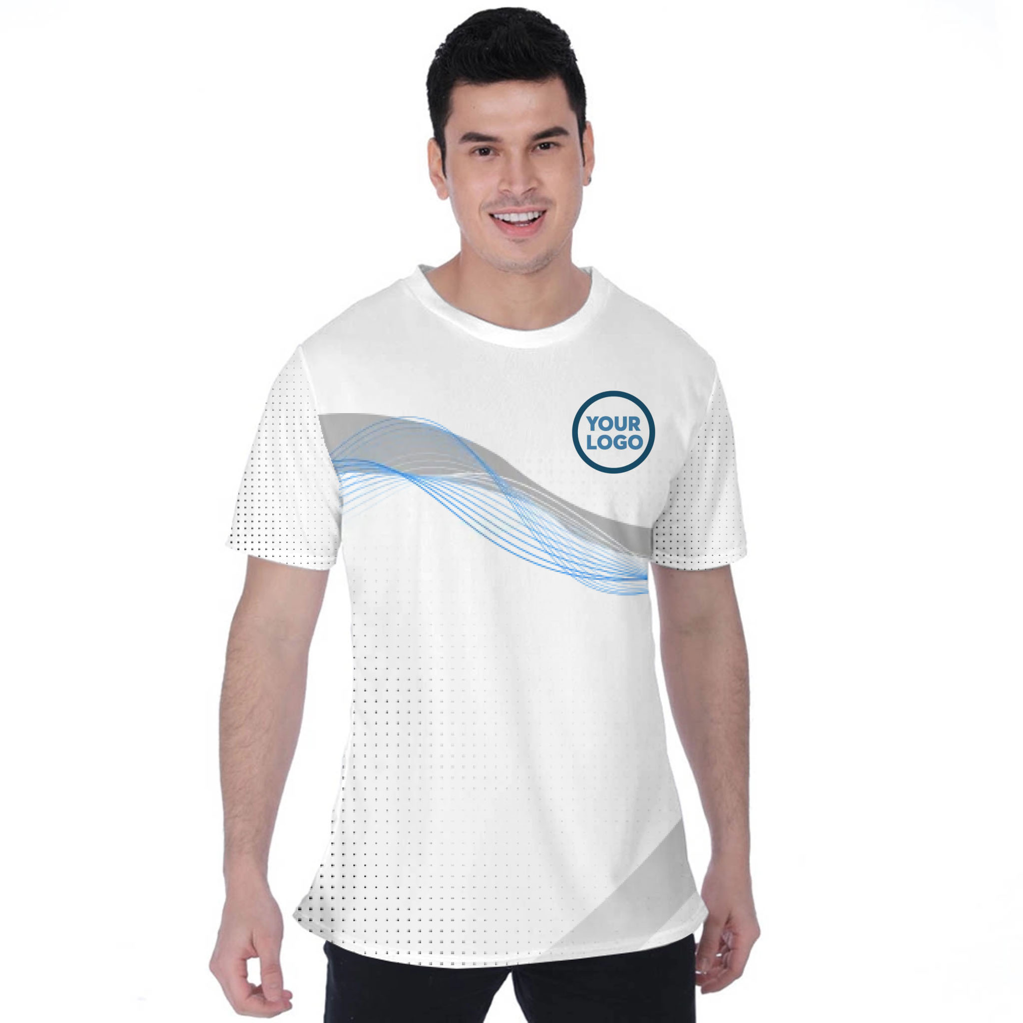Picklewin Wavy Custom Sport Logo Moisture-wicking T-shirt 