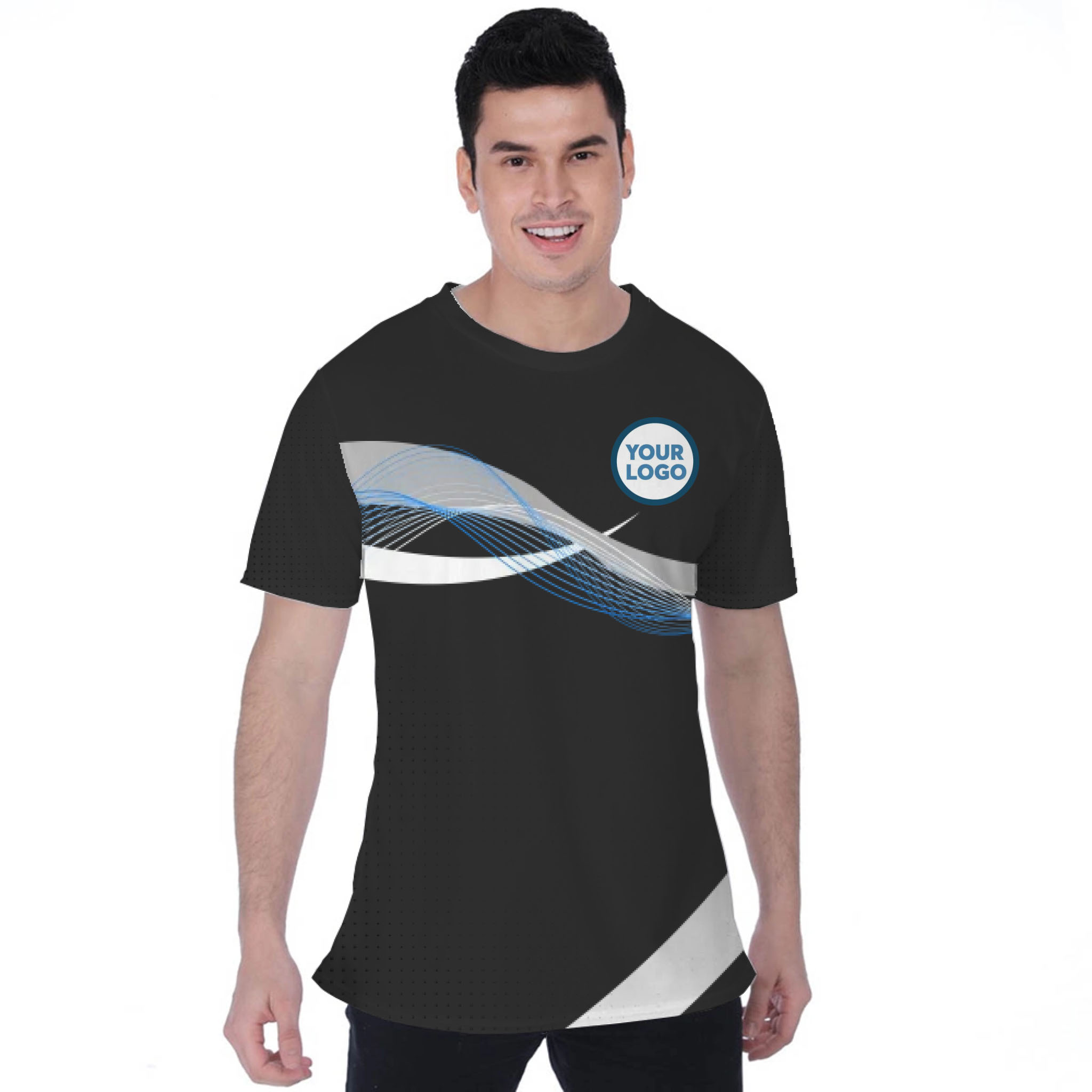 Picklewin Wavy Custom Sport Logo Moisture-wicking T-shirt 