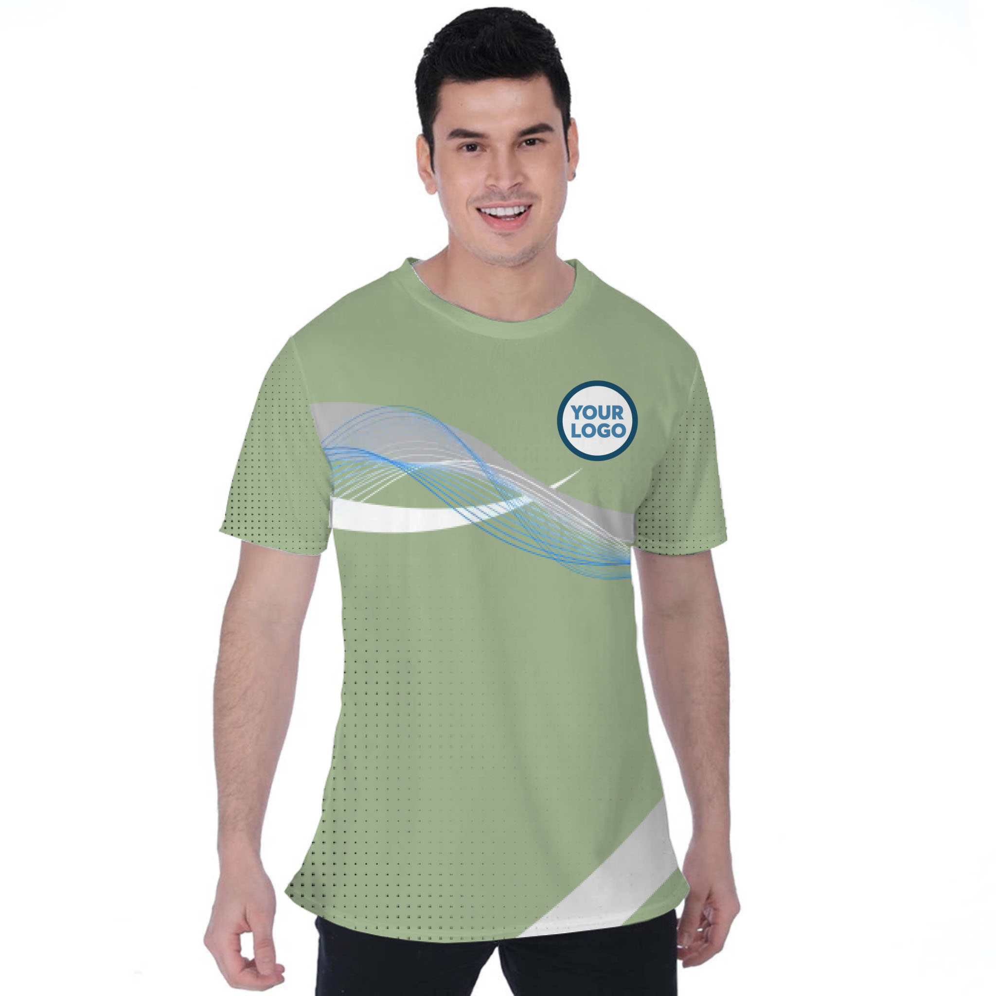 Picklewin Wavy Custom Sport Logo Moisture-wicking T-shirt 