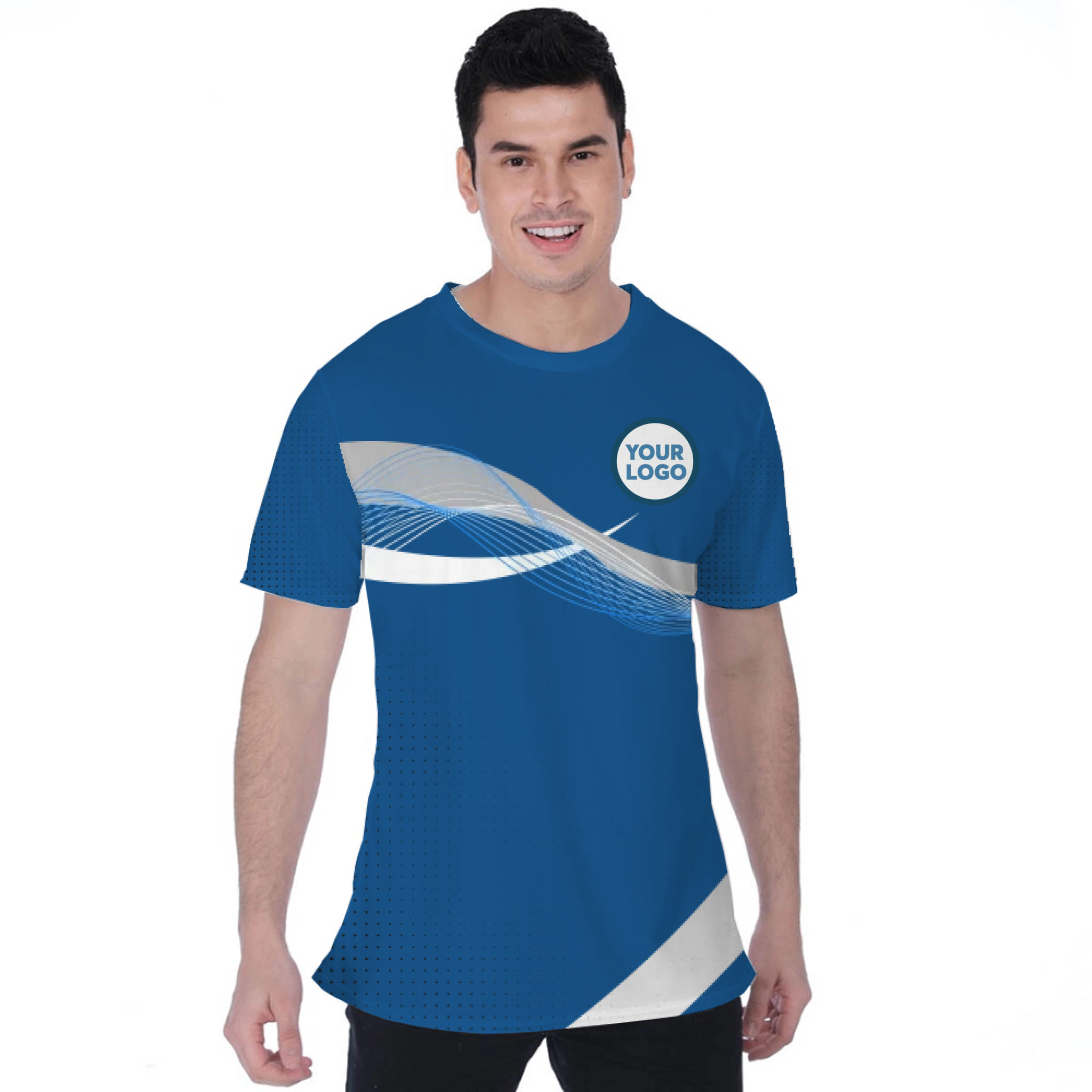 Picklewin Wavy Custom Sport Logo Moisture-wicking T-shirt 