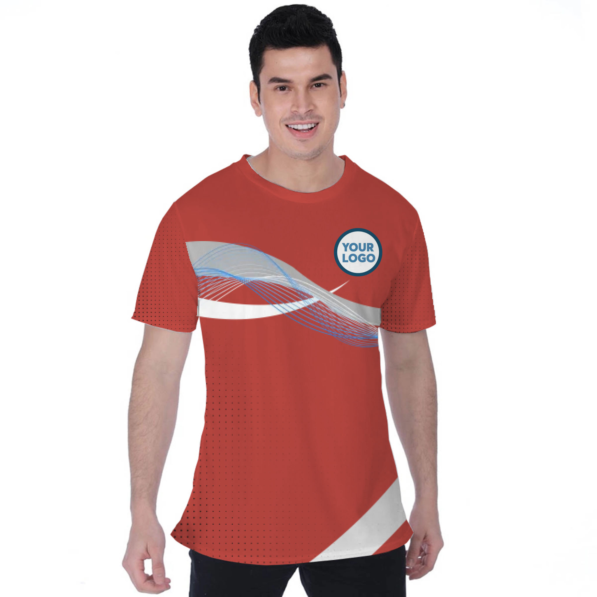Picklewin Wavy Custom Sport Logo Moisture-wicking T-shirt 