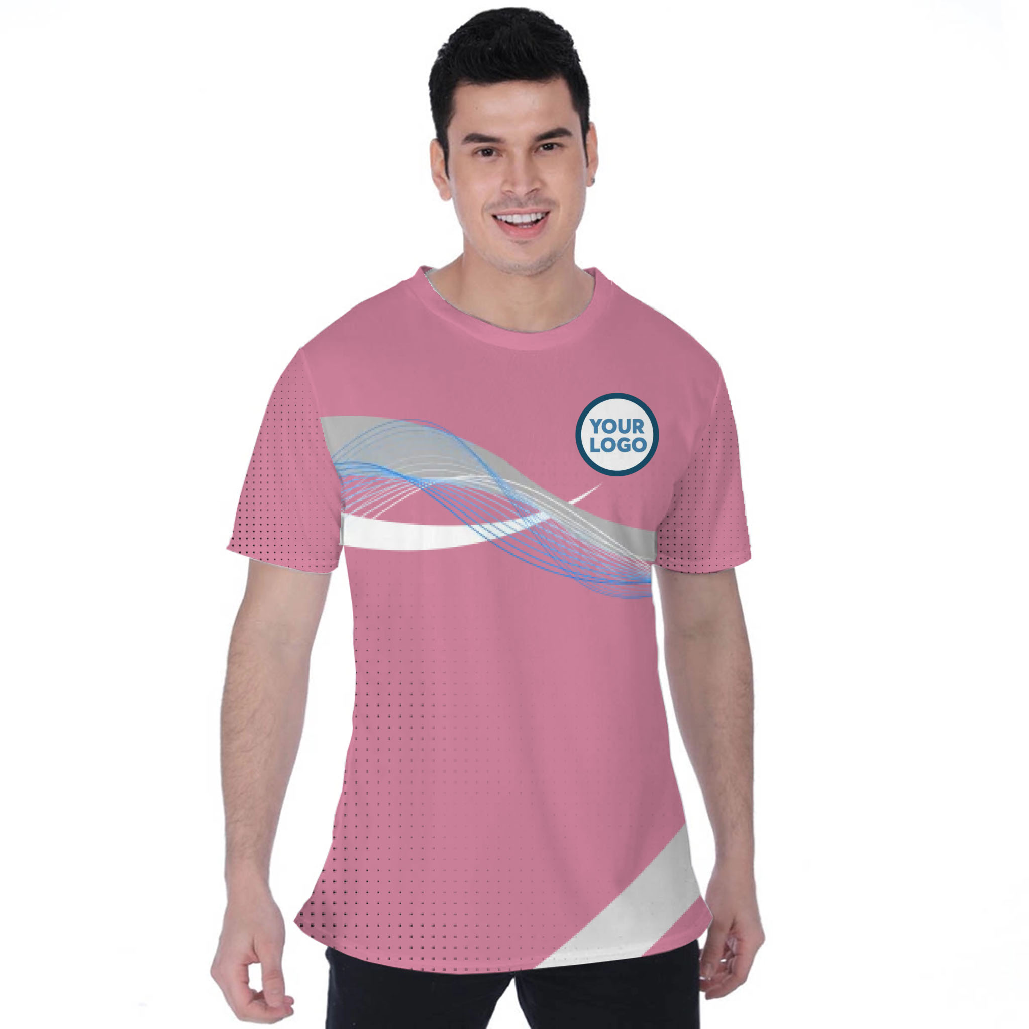 Picklewin Wavy Custom Sport Logo Moisture-wicking T-shirt 