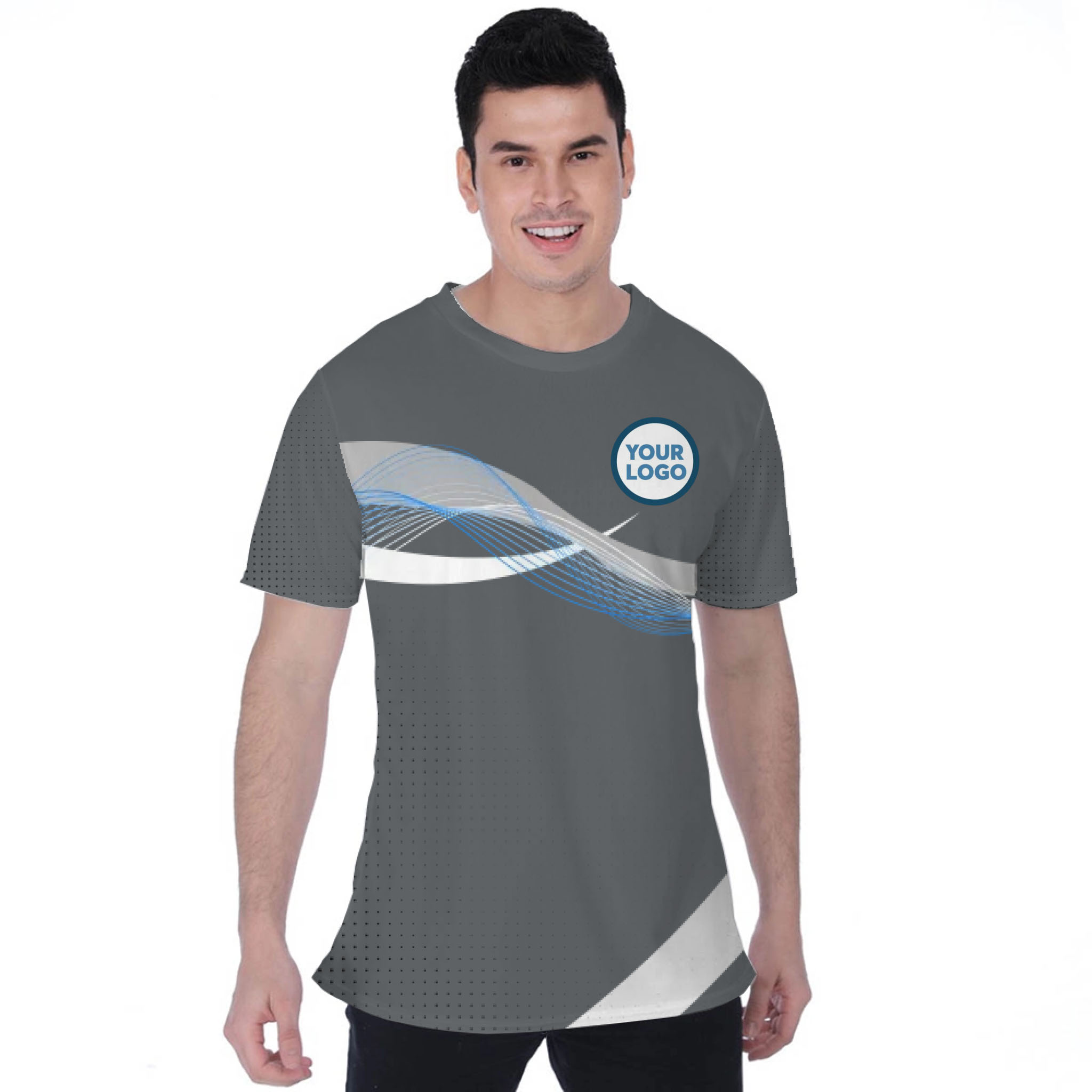 Picklewin Wavy Custom Sport Logo Moisture-wicking T-shirt 