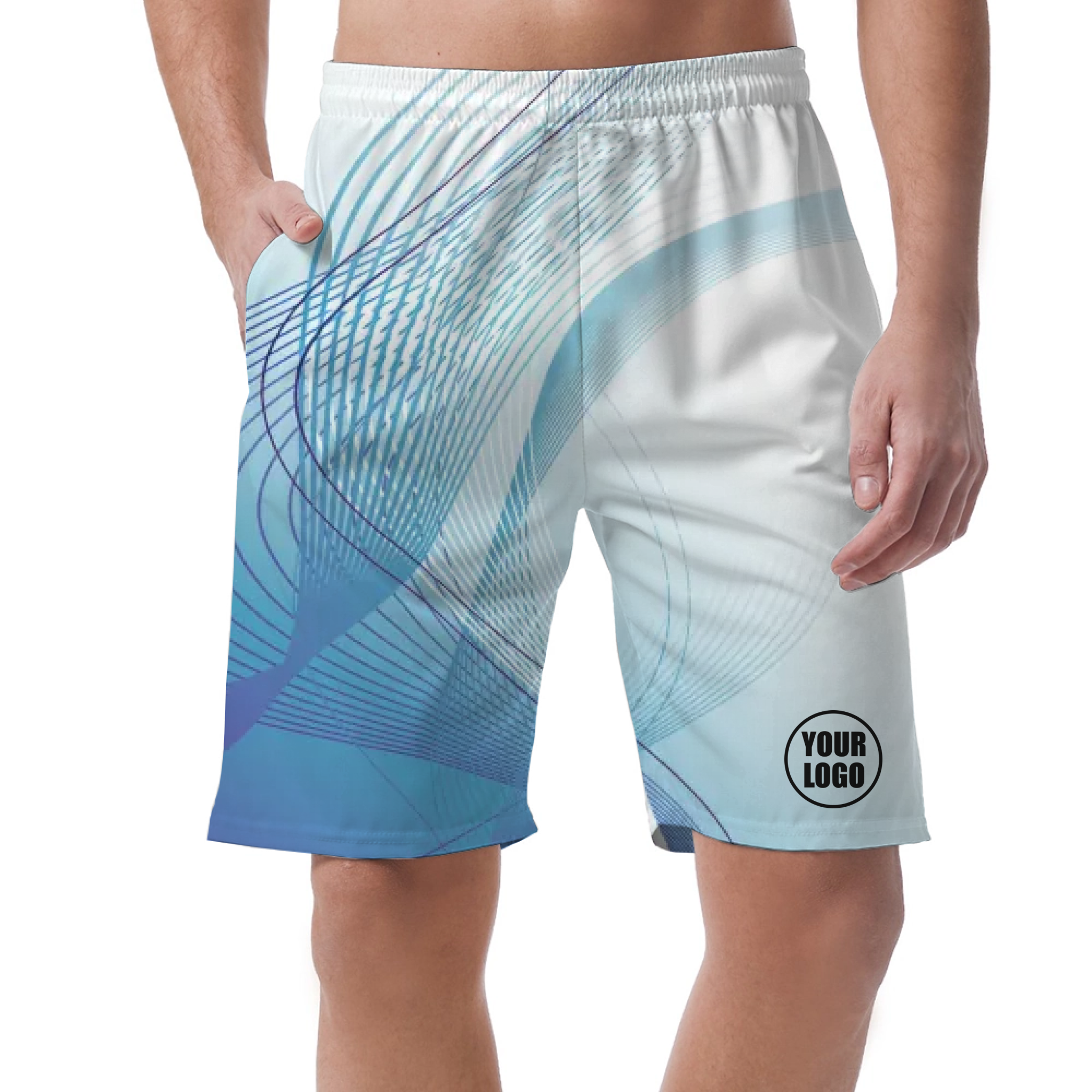 Picklewin Wavy Flow Customized Short Pants For Men
