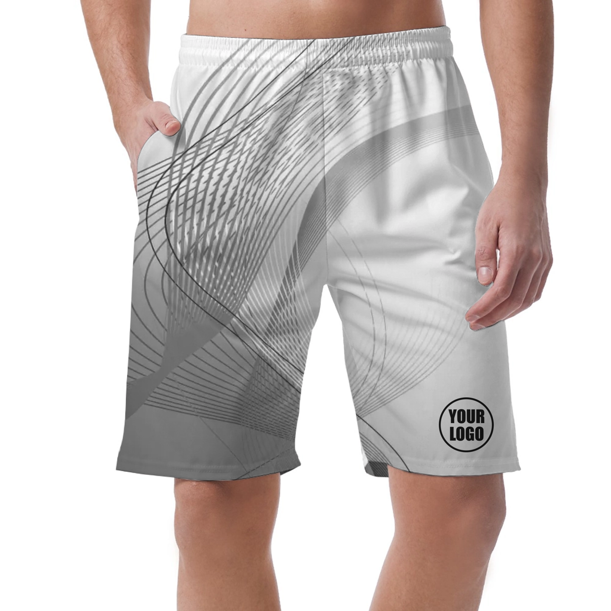 Picklewin Wavy Flow Customized Short Pants For Men