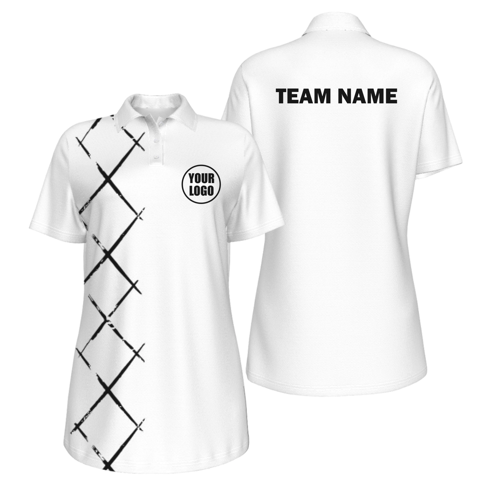 Picklewin Women's UV Protection Polo With Simple Argyle