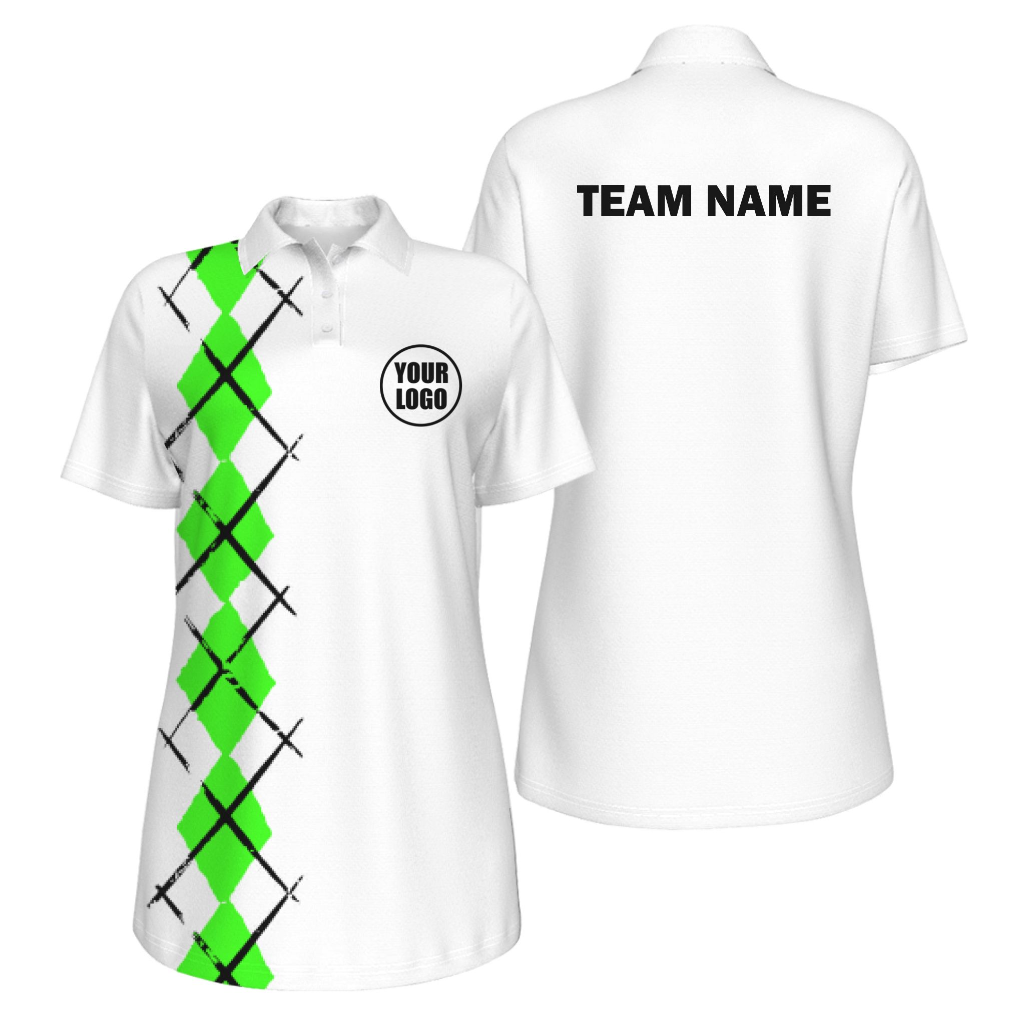 Picklewin Women's UV Protection Polo With Simple Argyle