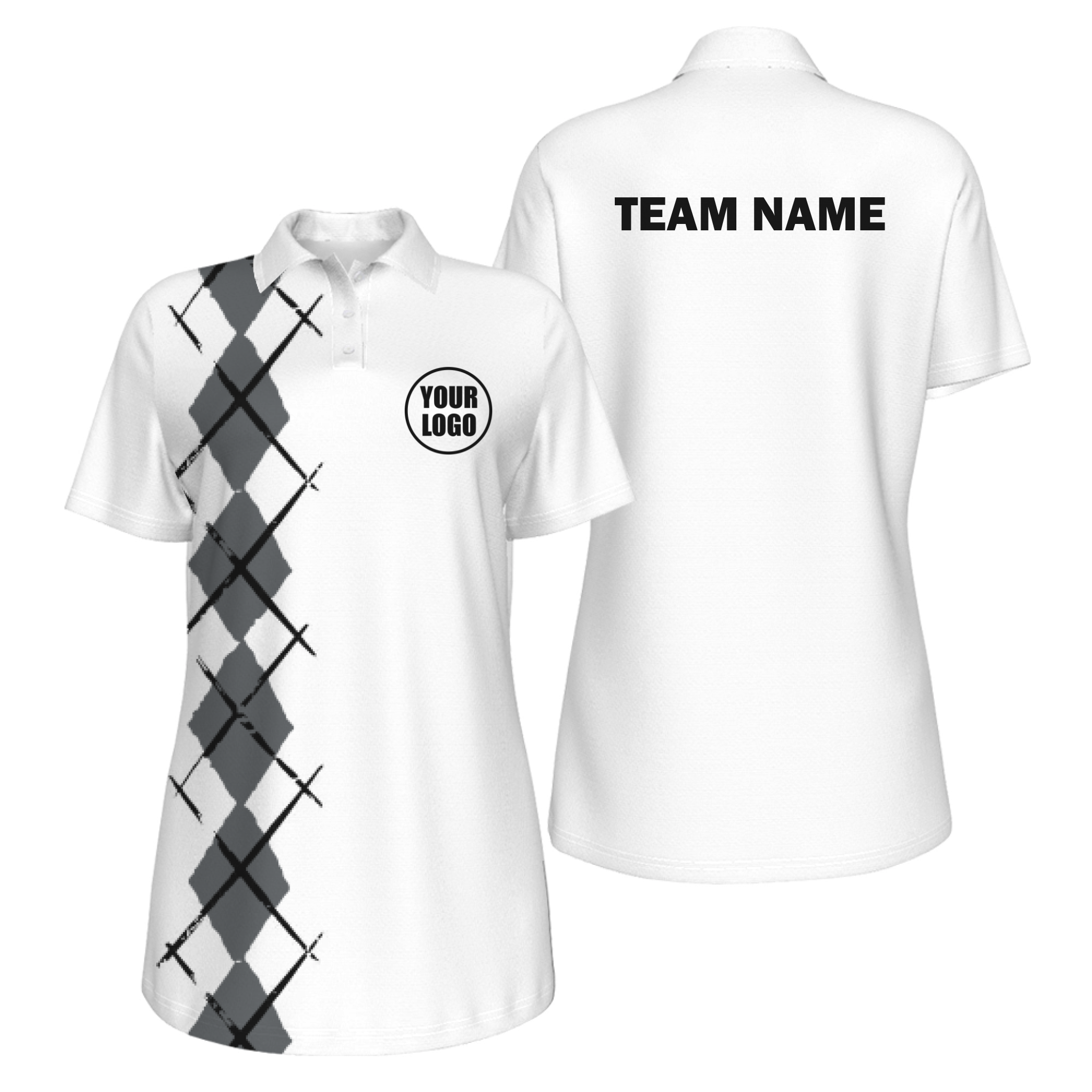 Picklewin Women's UV Protection Polo With Simple Argyle