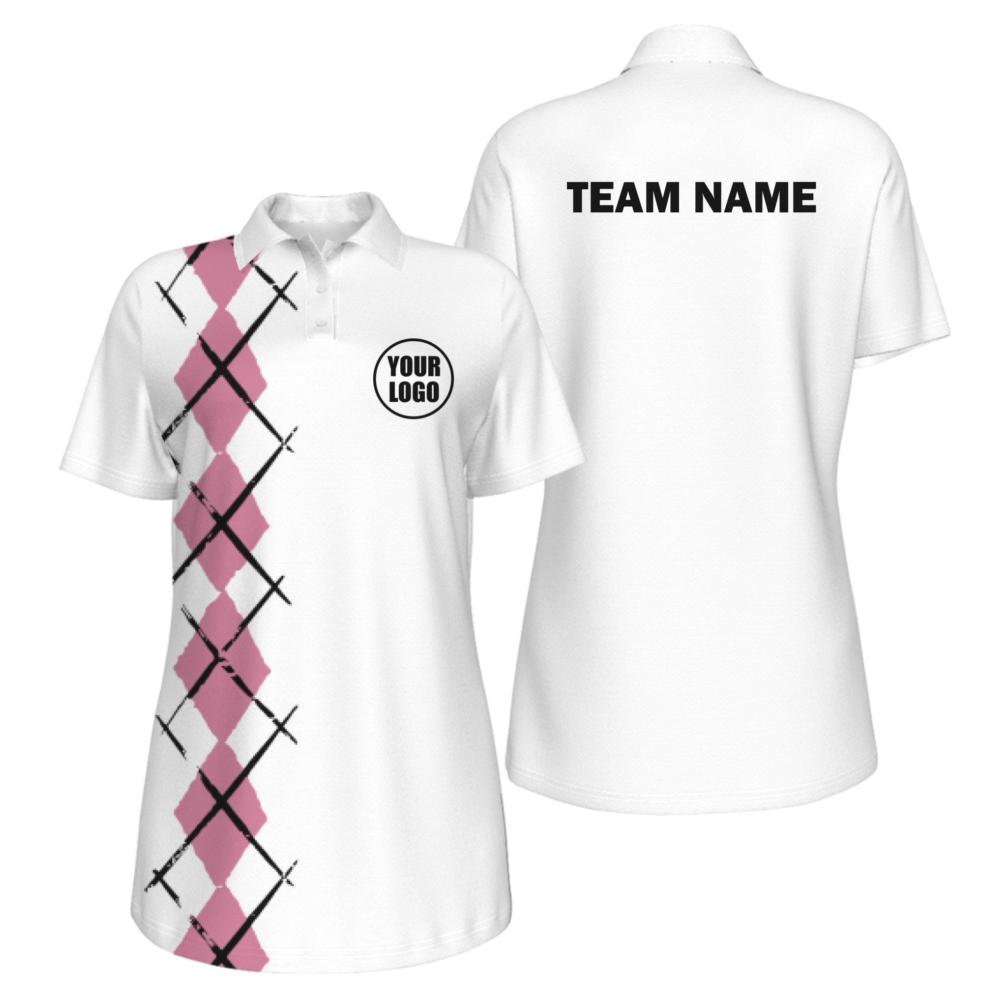 Picklewin Women's UV Protection Polo With Simple Argyle