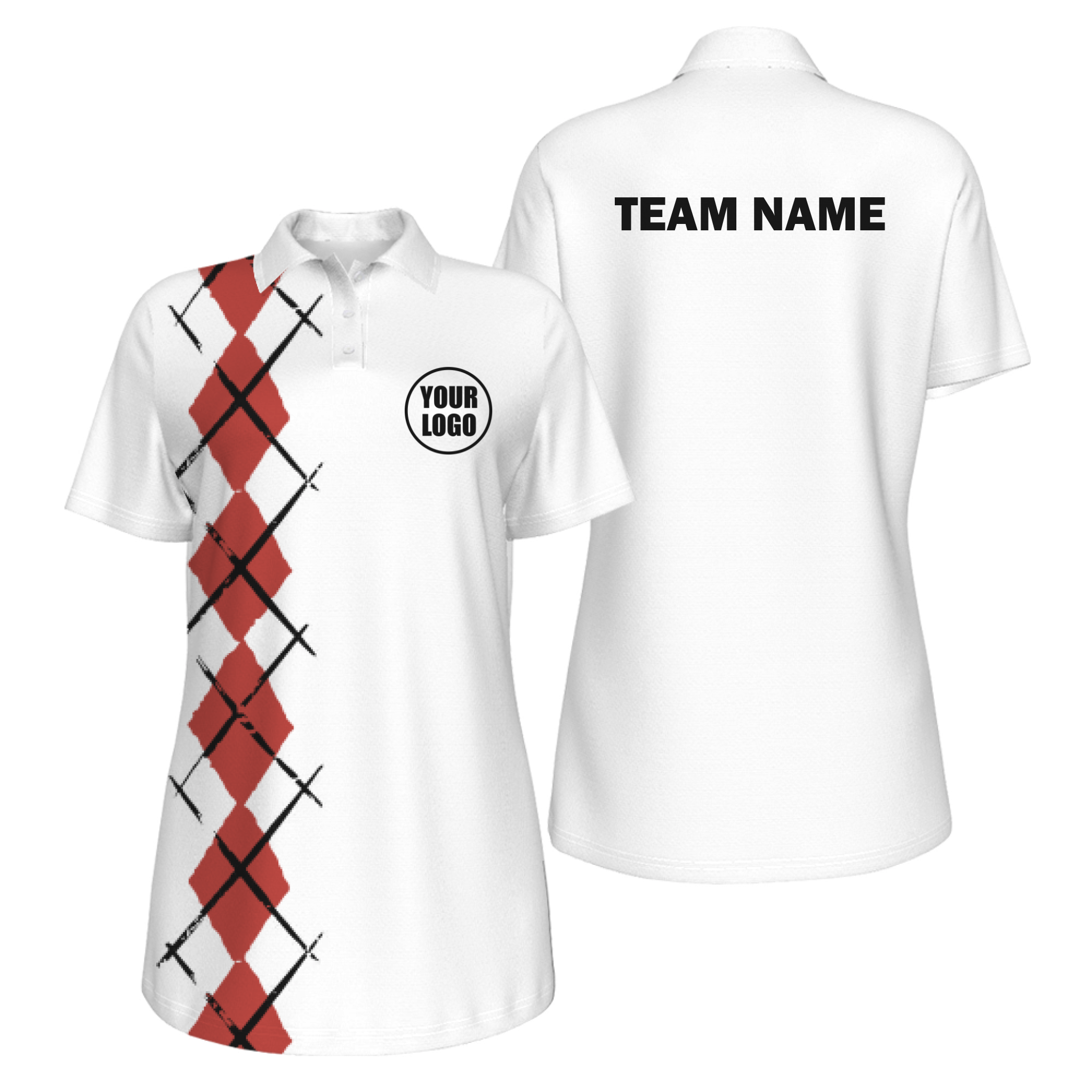 Picklewin Women's UV Protection Polo With Simple Argyle