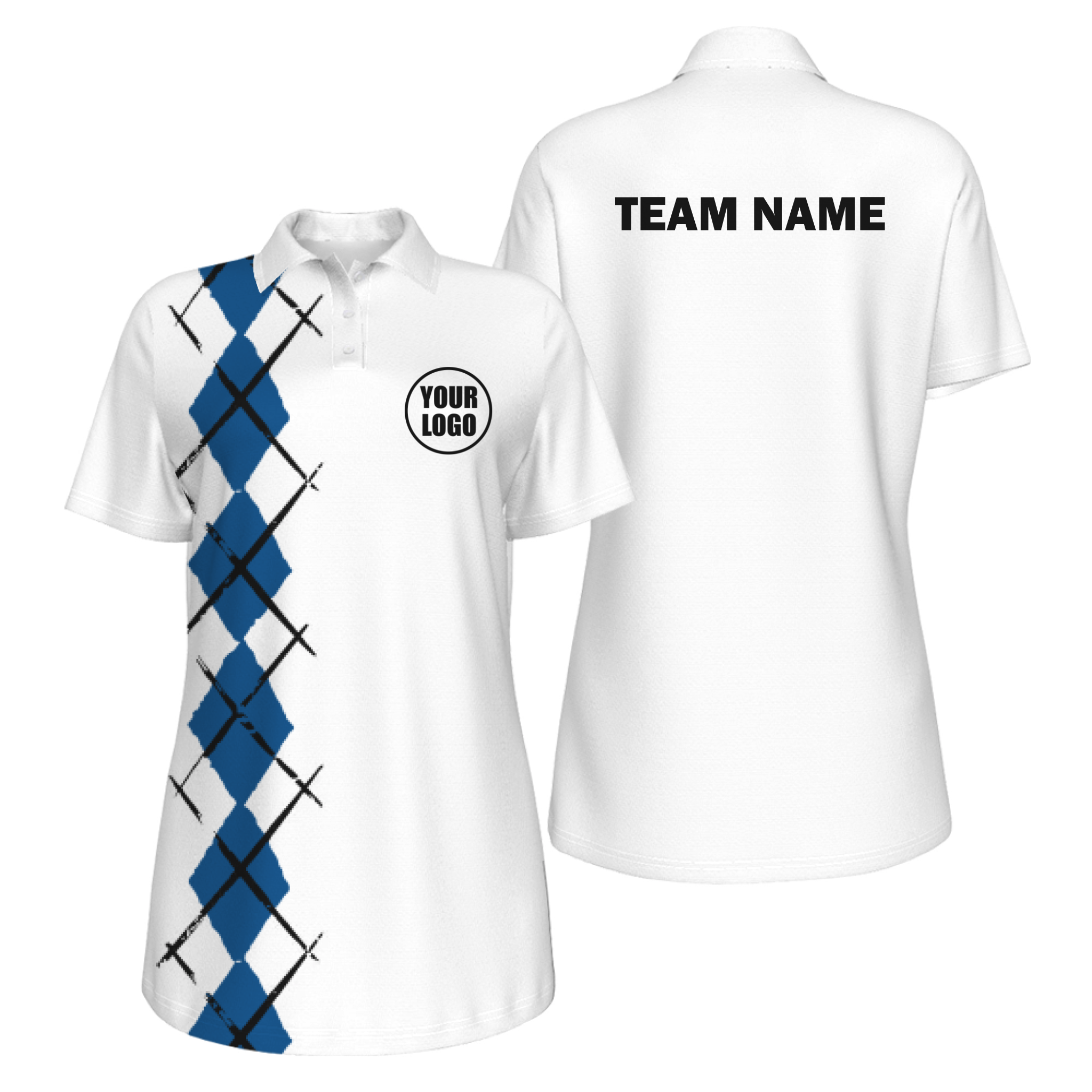 Picklewin Women's UV Protection Polo With Simple Argyle