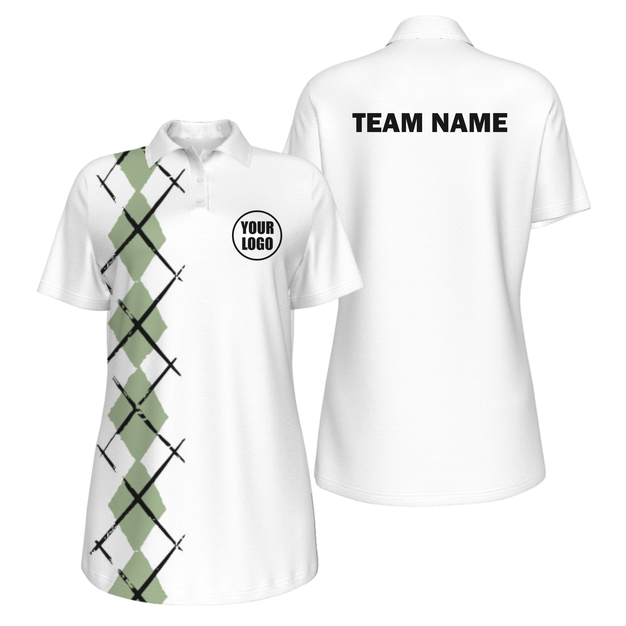 Picklewin Women's UV Protection Polo With Simple Argyle