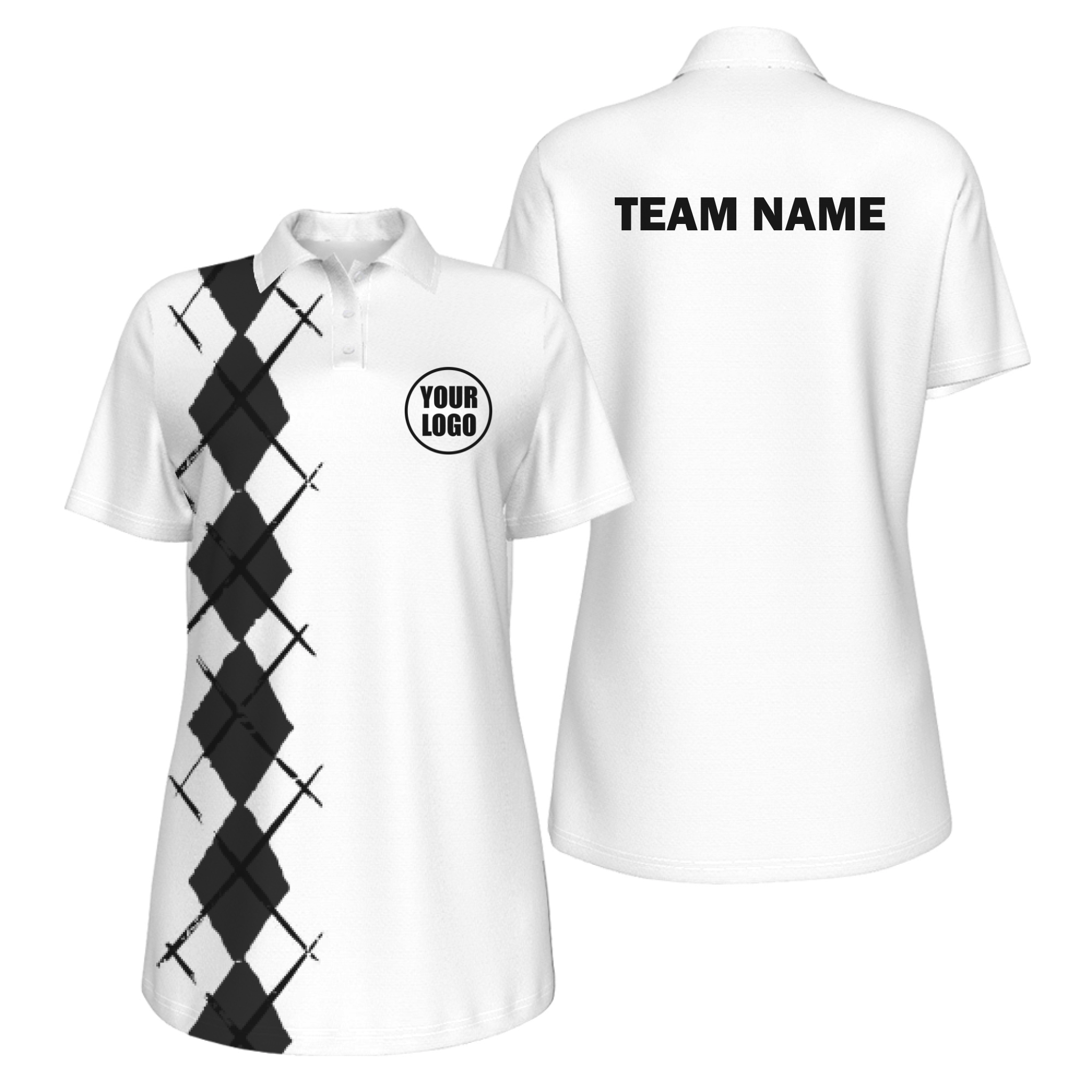 Picklewin Women's UV Protection Polo With Simple Argyle