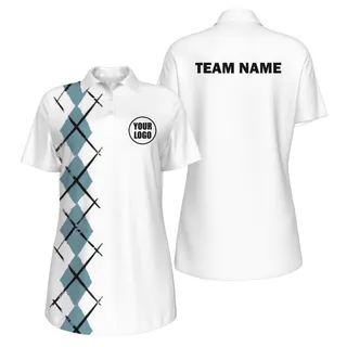 Picklewin Women's UV Protection Polo With Simple Argyle – alternate